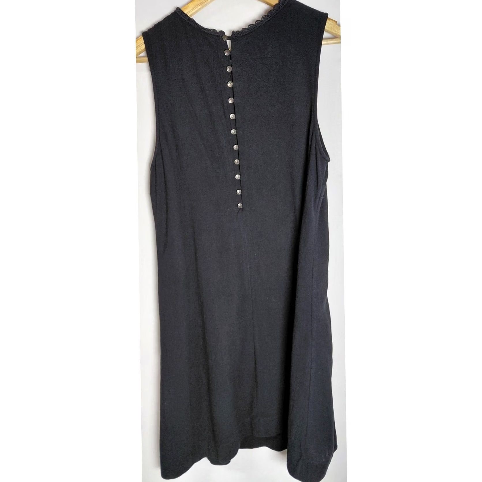 Free People Free People Black Sleeveless Dress Solid Woven Knee Length Women Size M Size M / US 6-8 / IT 42-44 - 2 Thumbnail