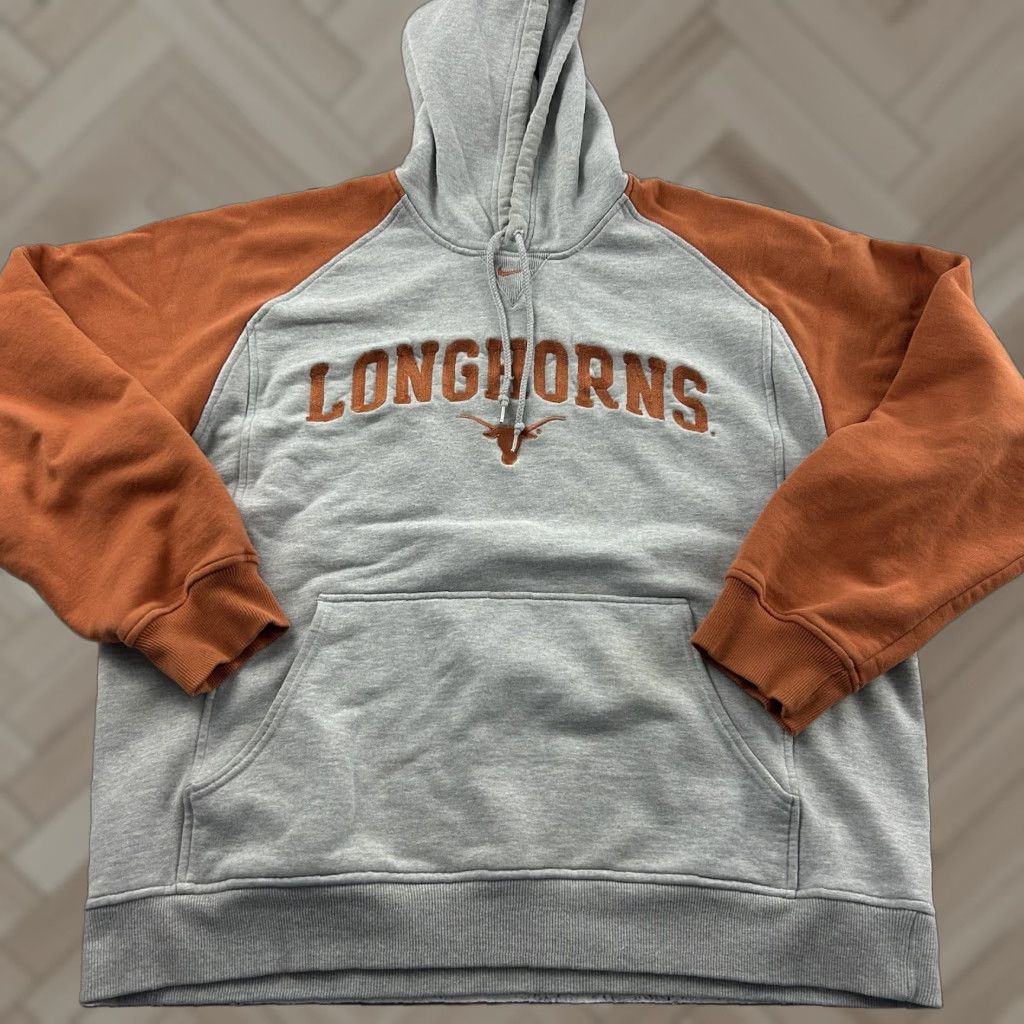 Nike VINTAGE Nike Texas Longhorns Pullover Hooded Sweatshirt Men's L Gray Orange Size US L / EU 52-54 / 3 - 1 Thumbnail