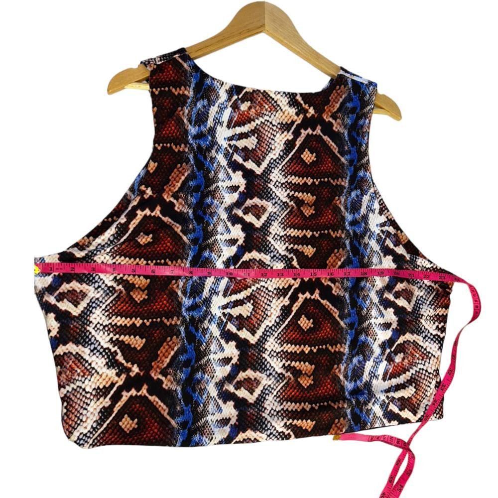 Designer PrettyLittleThing l Multicolored Snakeskin Blouse 22 Size 4XL / US 24-26 - 6 Thumbnail