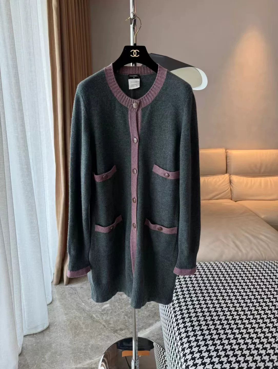 Chanel Chanel Multicolor Cashmere Cardigan Size L / US 10 / IT 46 - 1 Thumbnail