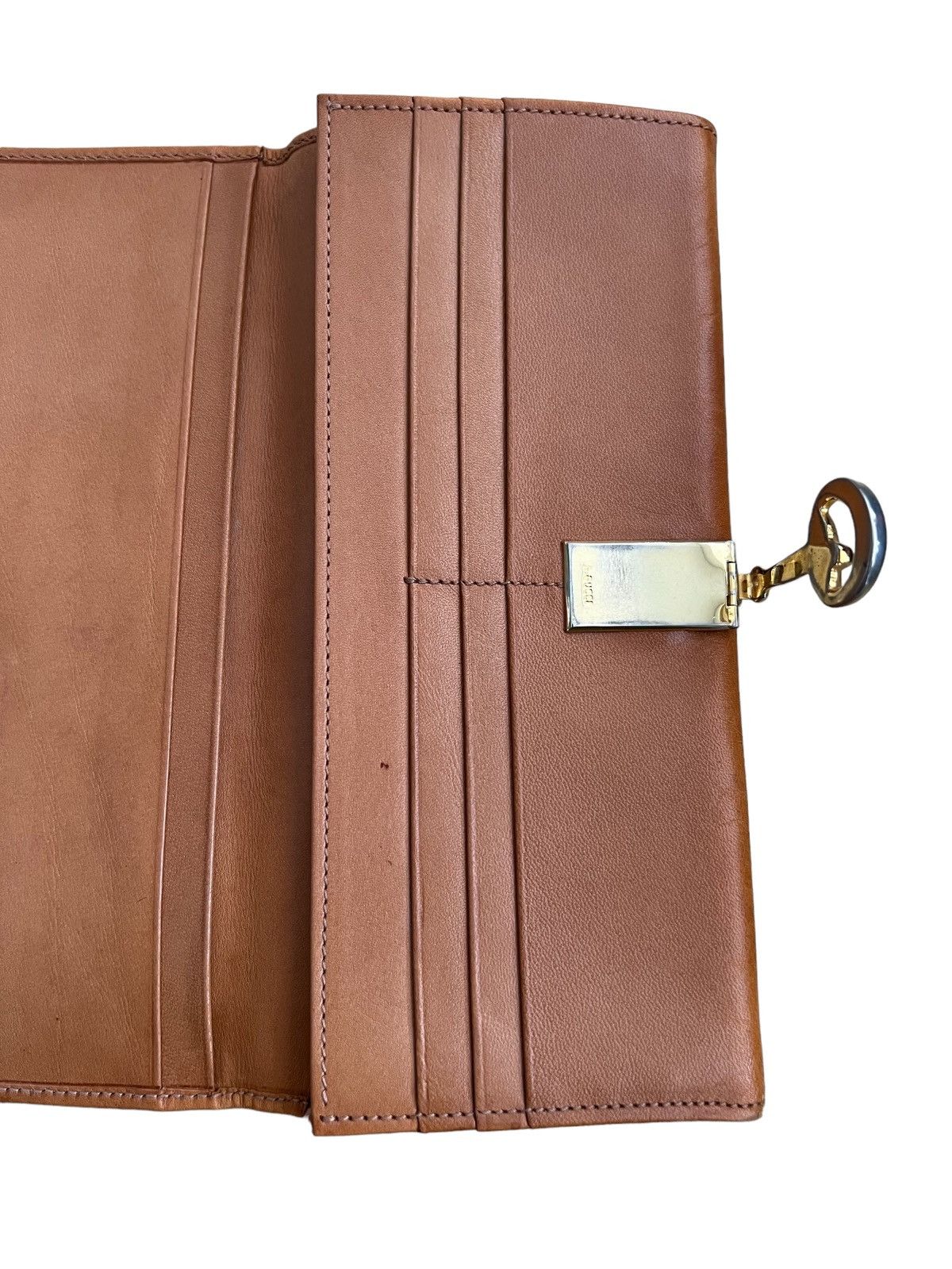 Gucci Vtg 1980s Gucci Horsebit Metal Fitting Long Leather Wallets Size ONE SIZE - 7 Thumbnail