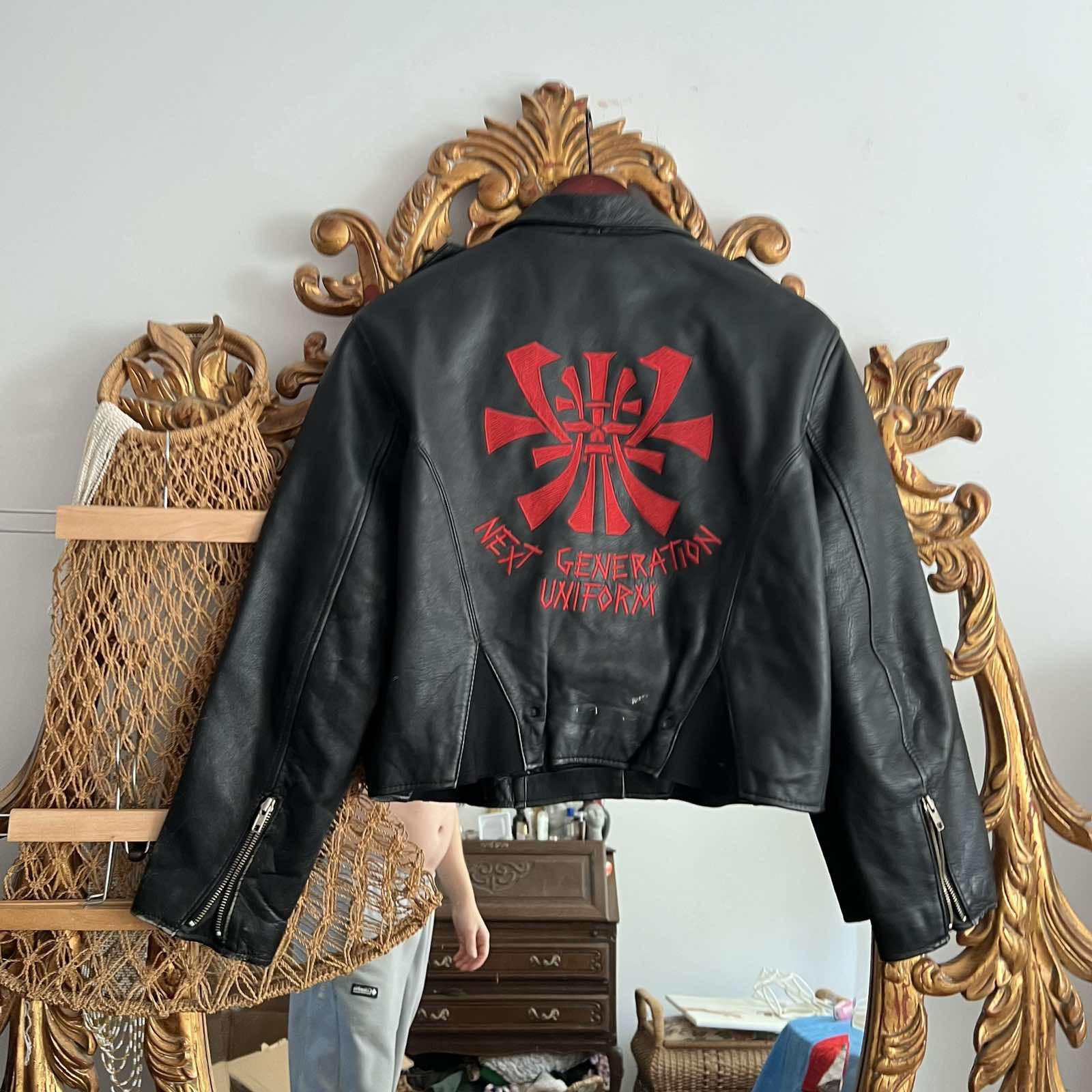 Other Vintage Womens Leather jacket Sz L Black 90s Size L / US 10 / IT 46 - 3 Thumbnail