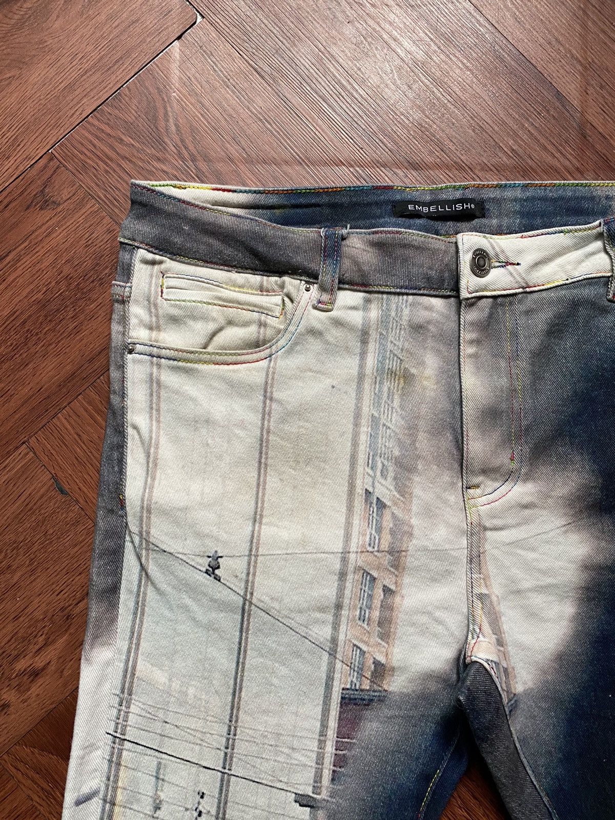Embellish Embellish Fullprint Exploded Car Pants Size US 37 - 5 Thumbnail