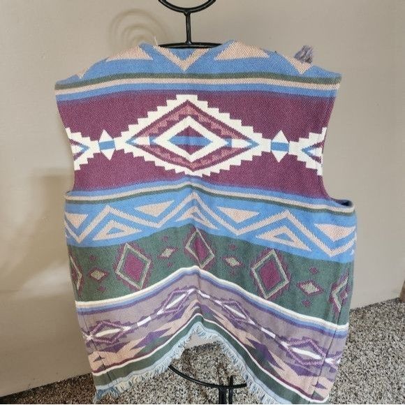 Vintage Head over Heels Aztek Southwest Heavy Fringed Sz. XL Vest Size XL / US 12-14 / IT 48-50 - 5 Thumbnail