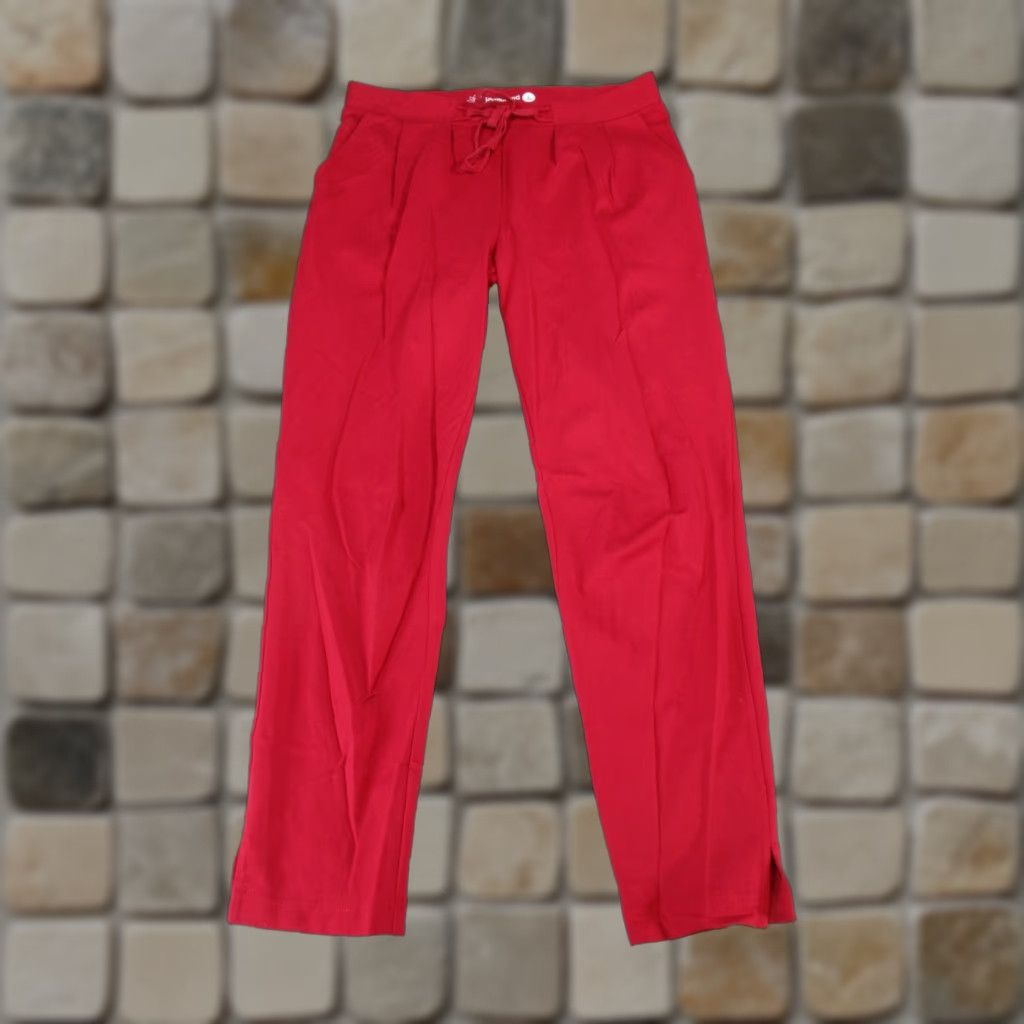 Vintage VINTAGE Betabrand Women's Pants Long Tapered Dress Pants Red Ponte Pleated Size L Tall Size 36" / US 14 / IT 50 - 1 Thumbnail