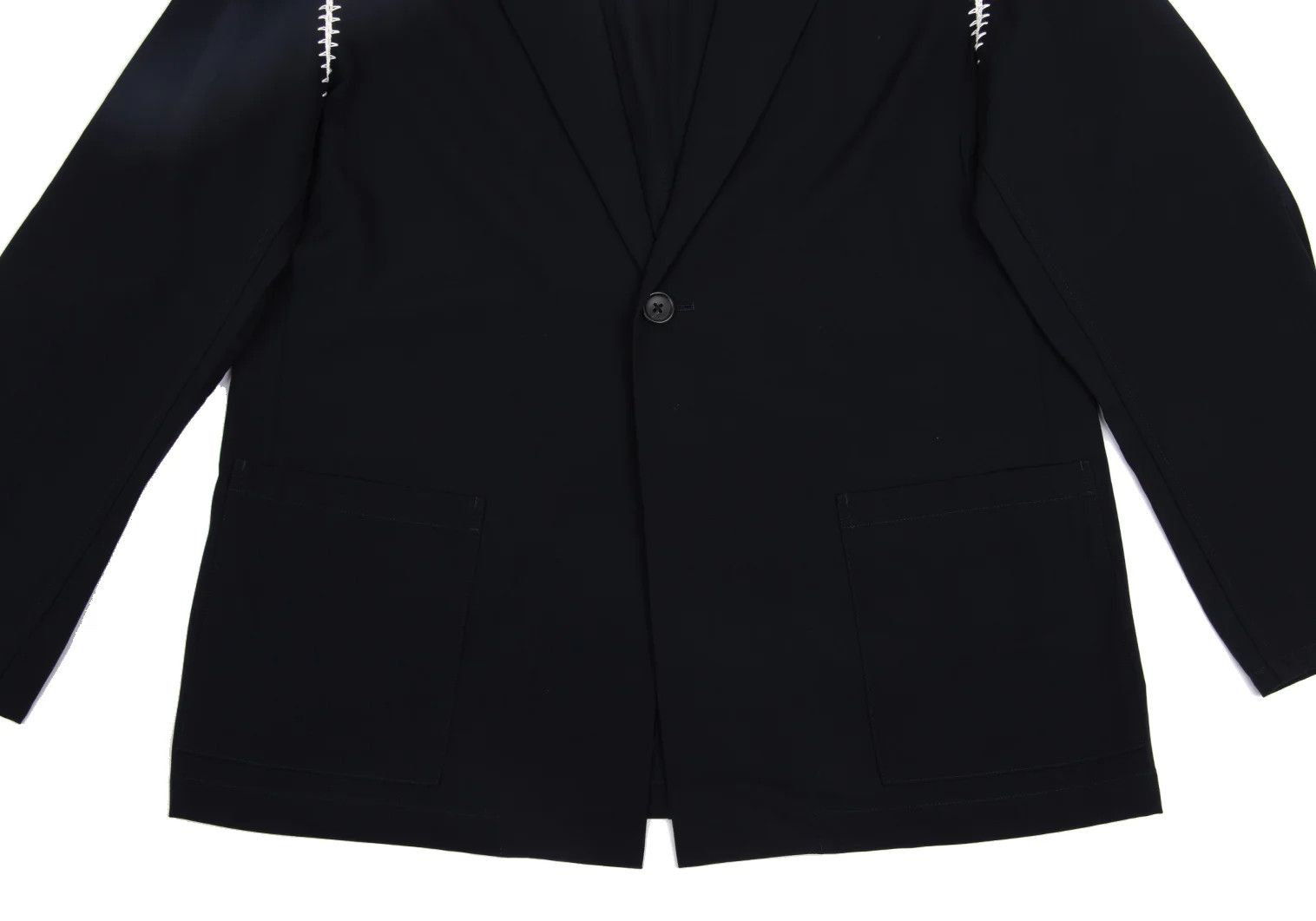 Yohji Yamamoto Yohji Yamamoto Lace-Detail Wool Gabardine Jacket Size US M / EU 48-50 / 2 - 7 Thumbnail