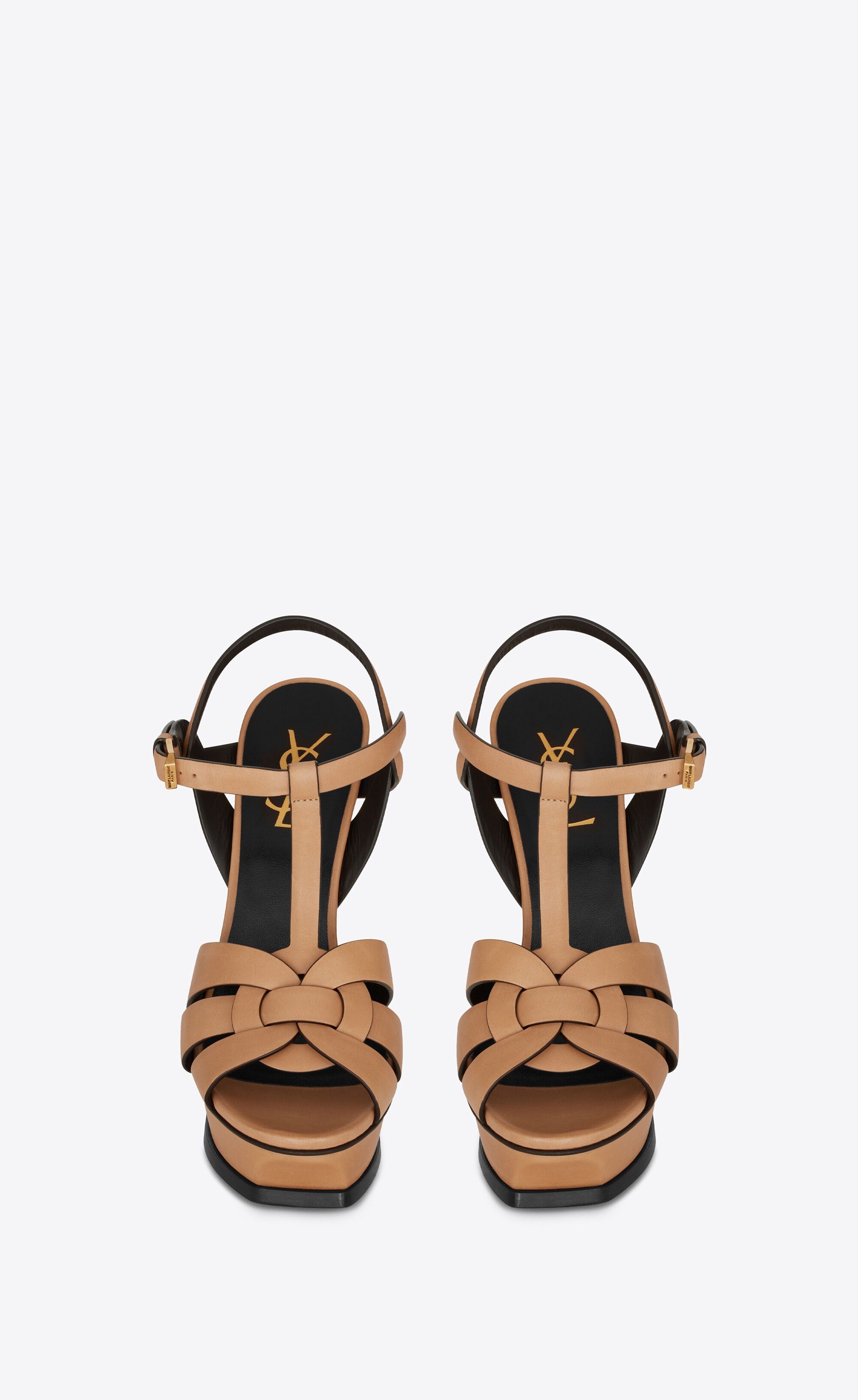Saint Laurent Paris o1tp1o1224 Tribute Platform Sandals in Brown Size US 12 / IT 42 - 3 Thumbnail