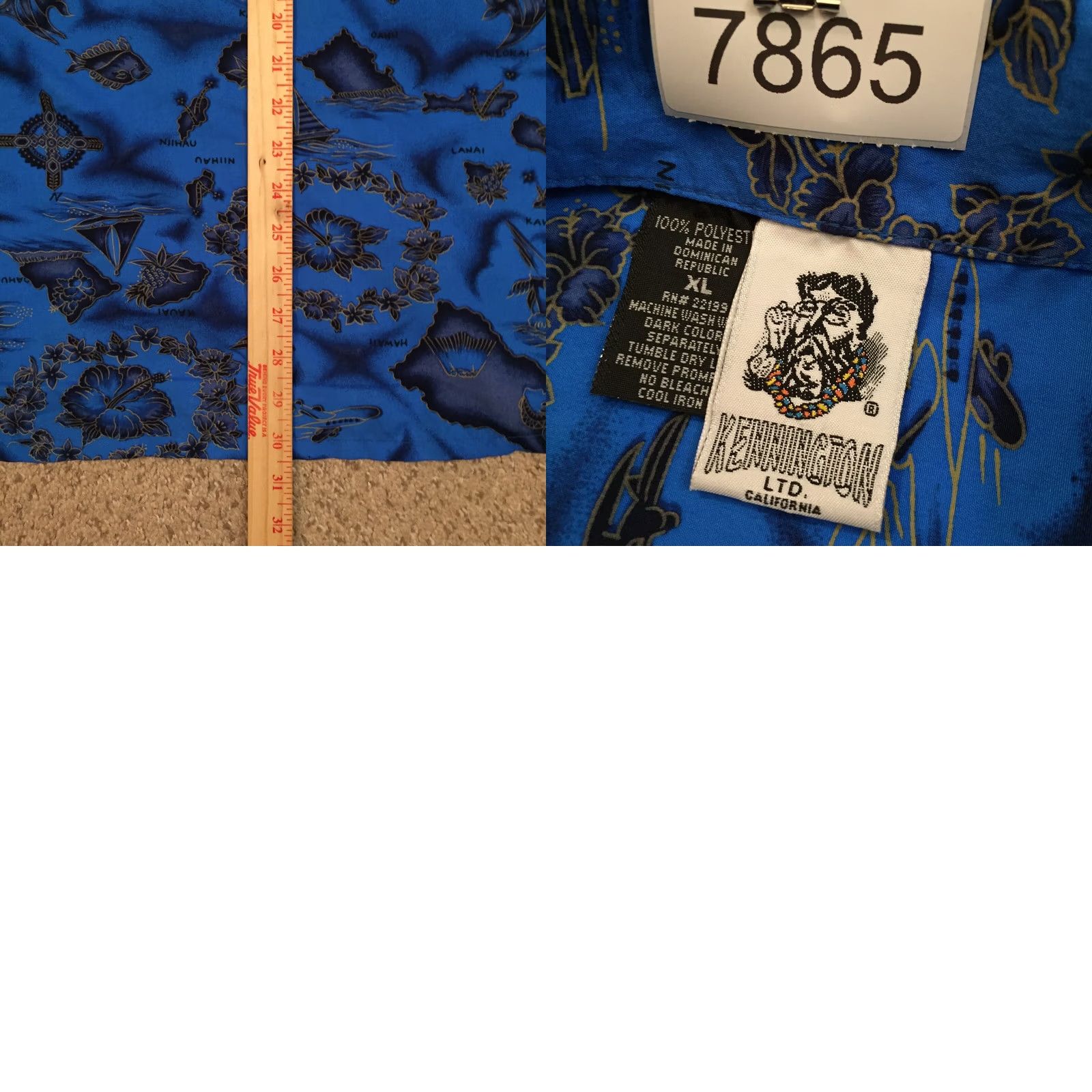 Vintage Kennington Hawaiian Shirt Mens XL Blue Short Sleeve Button-Up All Over Print Size US XL / EU 56 / 4 - 8 Thumbnail