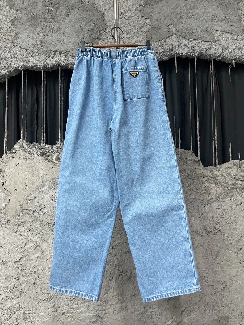 Prada Prada Sise 25 Metal triangle elastic jeans size 25 2502-Ne Size US 26 / EU 42 - 2 Thumbnail