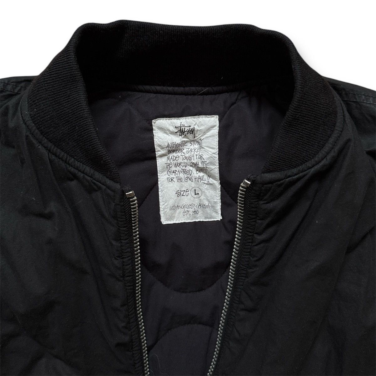 Stüssy Waxed Quilted Bomber Black