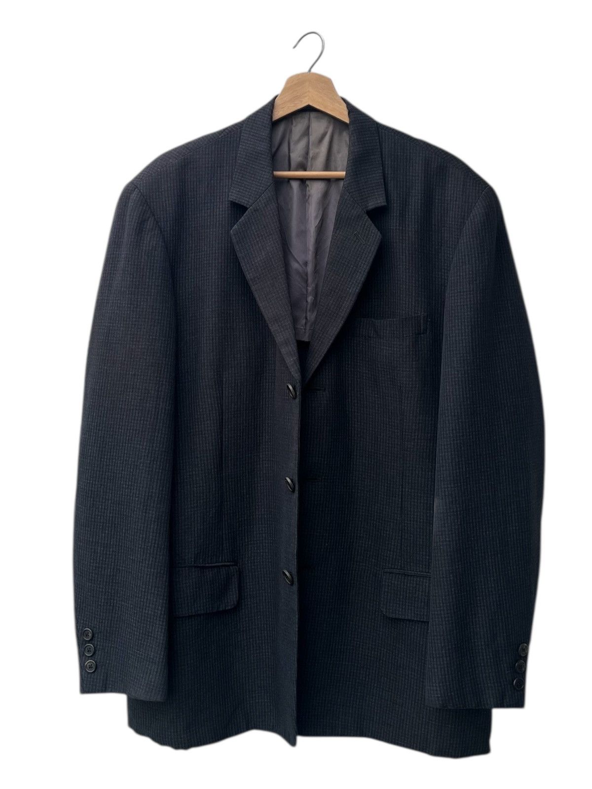 Yohji Yamamoto 90’s Y’s For Men Micro Plaid 3 Buttons Tailored Jacket Size US M / EU 48-50 / 2 - 2 Thumbnail