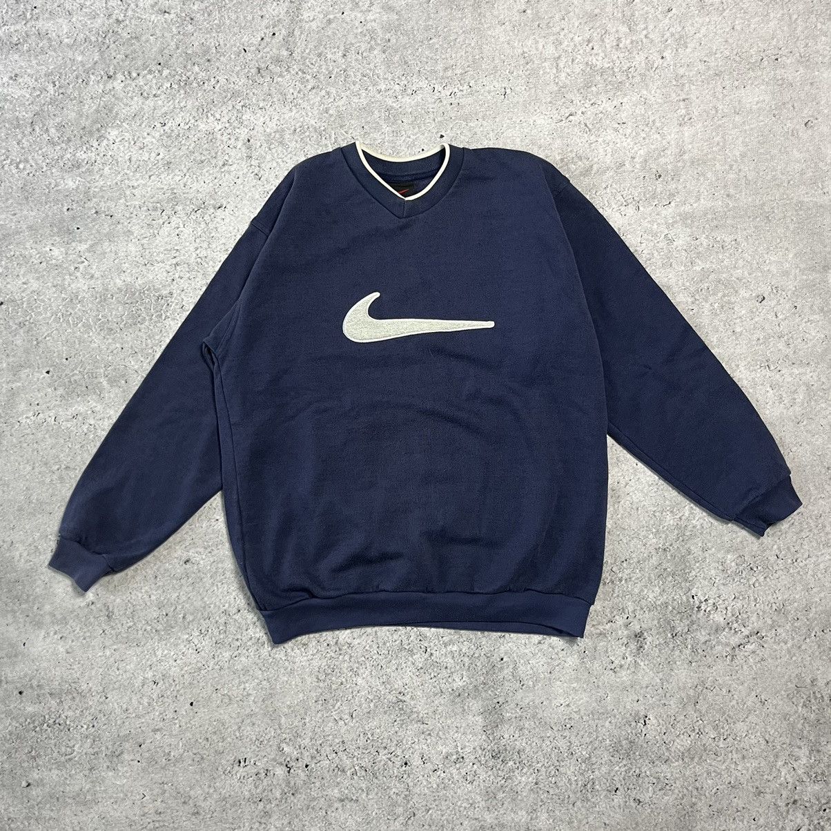 Nike × Vintage Nike spellout central swoosh crewneck M vintage 90s Size US M / EU 48-50 / 2 - 1 Thumbnail