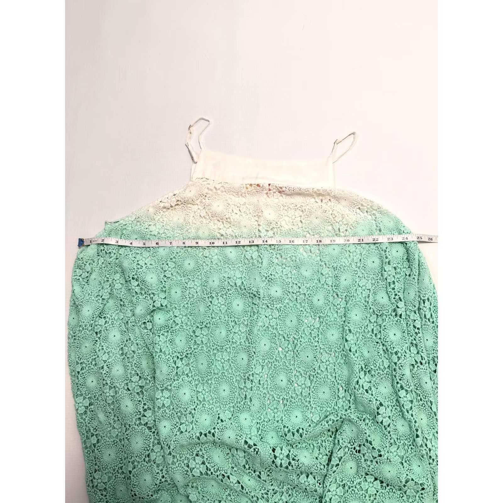 Vintage 6 Shore Road By Pooja Southbay Lace Cover Up Green Crochet Beach Womens Small Size ONE SIZE - 7 Thumbnail