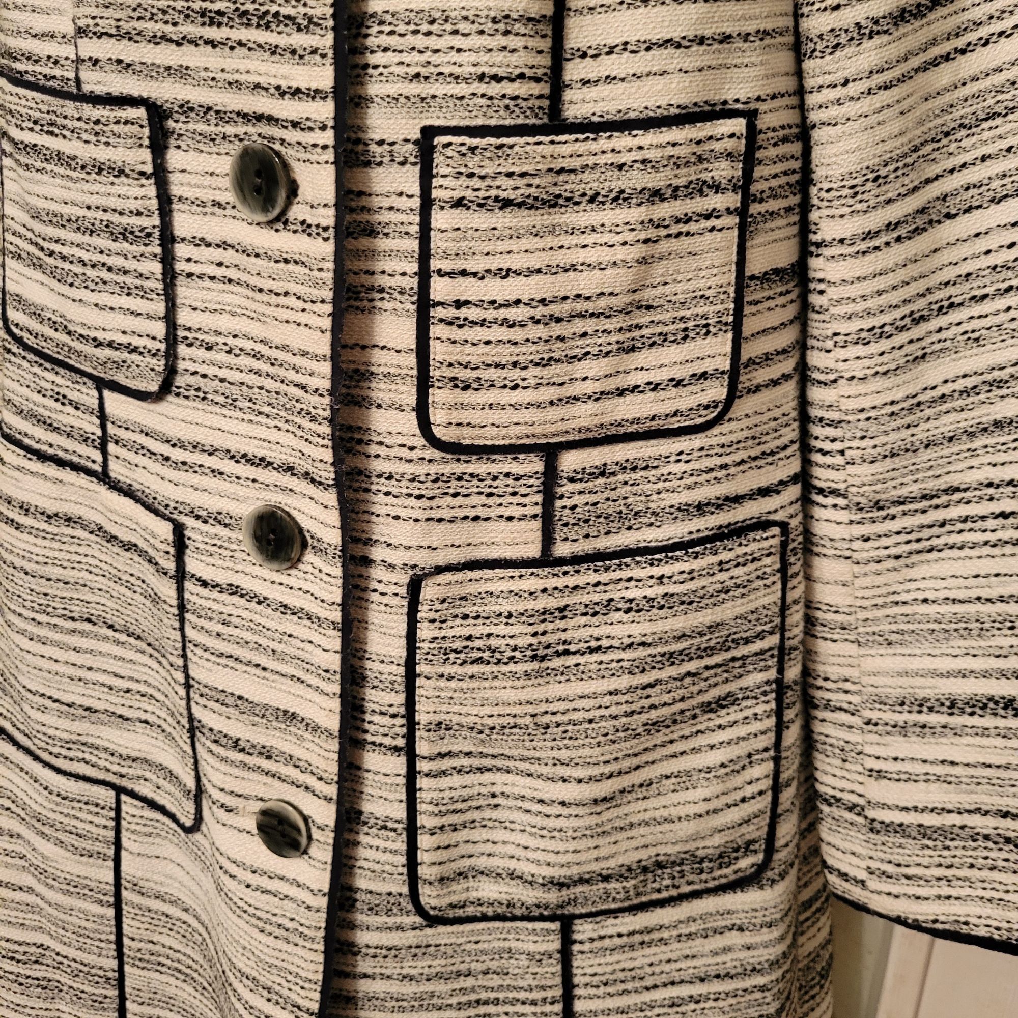 Vintage Worth New York P Striped Trench Coat Large Patch Pockets USA Size S / US 4 / IT 40 - 7 Thumbnail