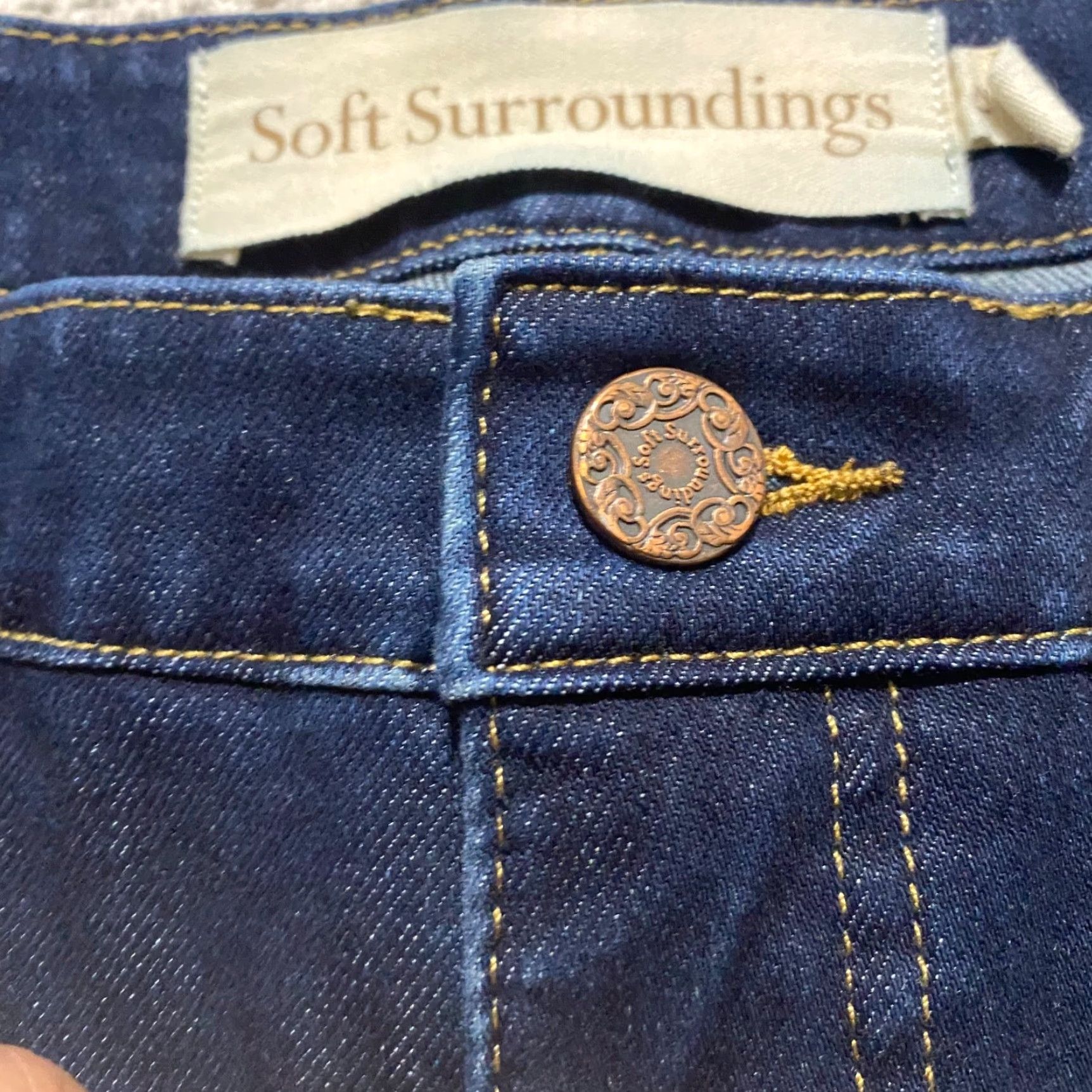 Soft Surroundings Soft Surroundings Jeans Womens Blue Dark Wash Skinny High Rise 12 Regular Stretch Denim City 90s Size 34" / US 12 / IT 48 - 6 Thumbnail