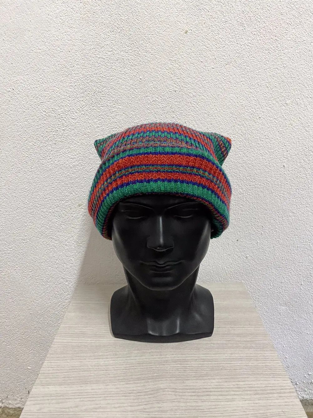 Japanese Brand × Vintage Japanese Brand Stripe Design Beanie Hat Size ONE SIZE - 3 Thumbnail