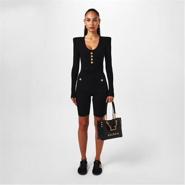 Balmain o1g2r1mq0924 Button Knit Bodysuits in Noir Size L / US 10 / IT 46 - 6 Thumbnail