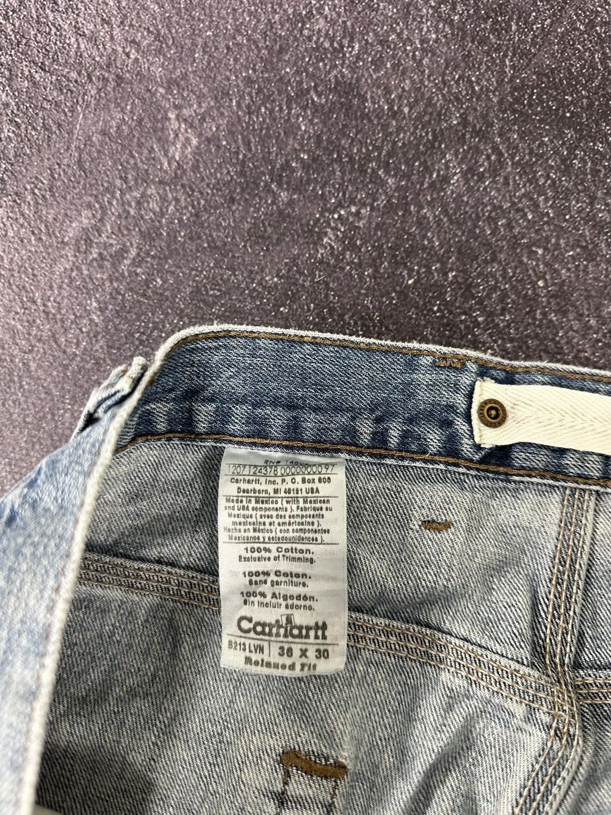 Carhartt × Vintage Vintage 90s Carhartt Light Blue Denim Work Hype Baggy Jeans Size US 36 / EU 52 - 12 Thumbnail