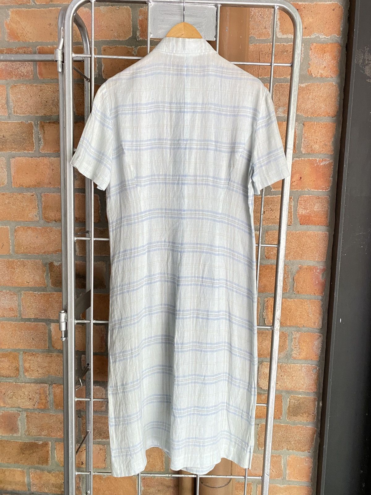 Burberry Burberry Light Blue Checkered Dress Size S / US 4 / IT 40 - 2 Thumbnail