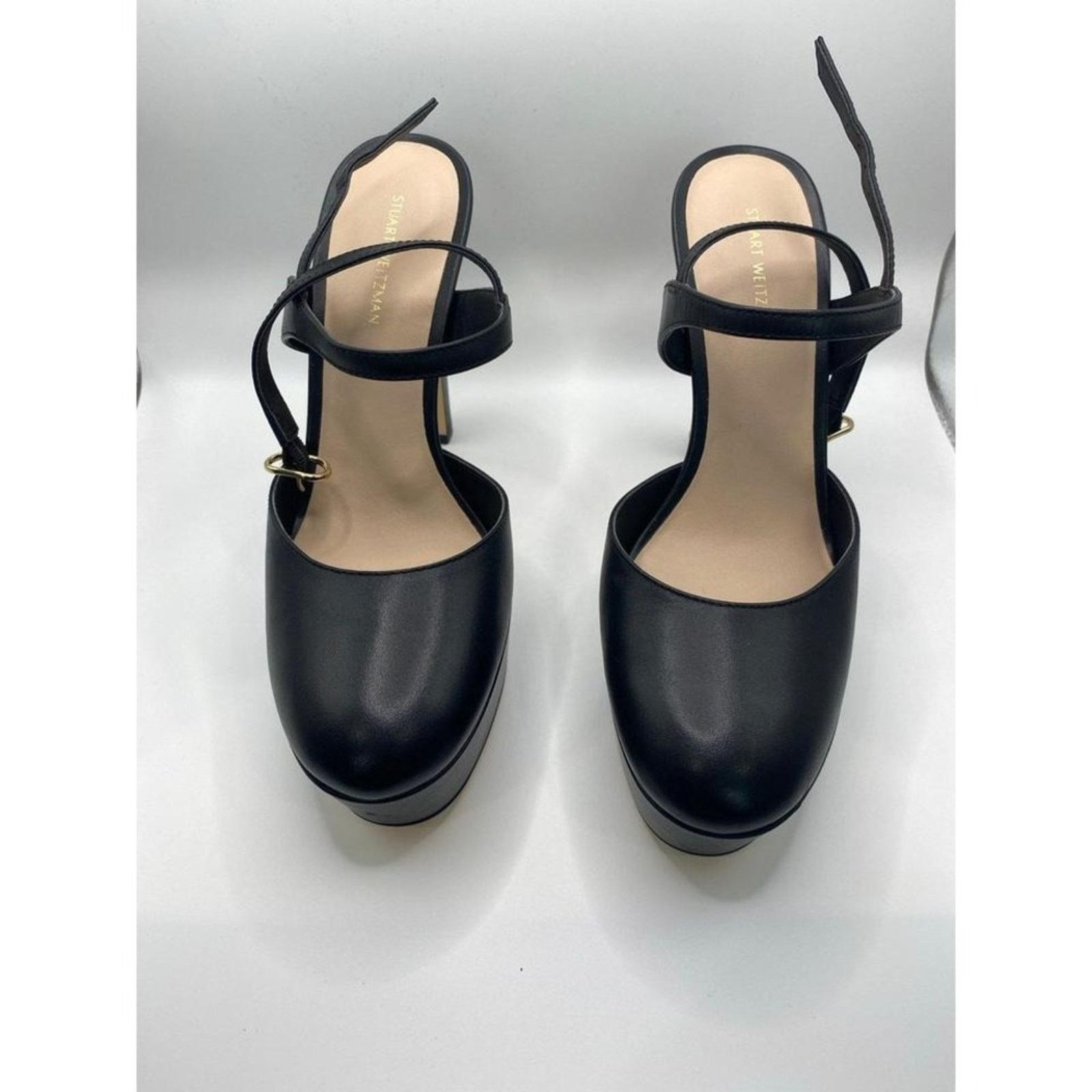Stuart Weitzman Stuart Weitzman Black Leather Platform Mary Jane Heels Ankle Size US 8 / IT 38 - 3 Thumbnail