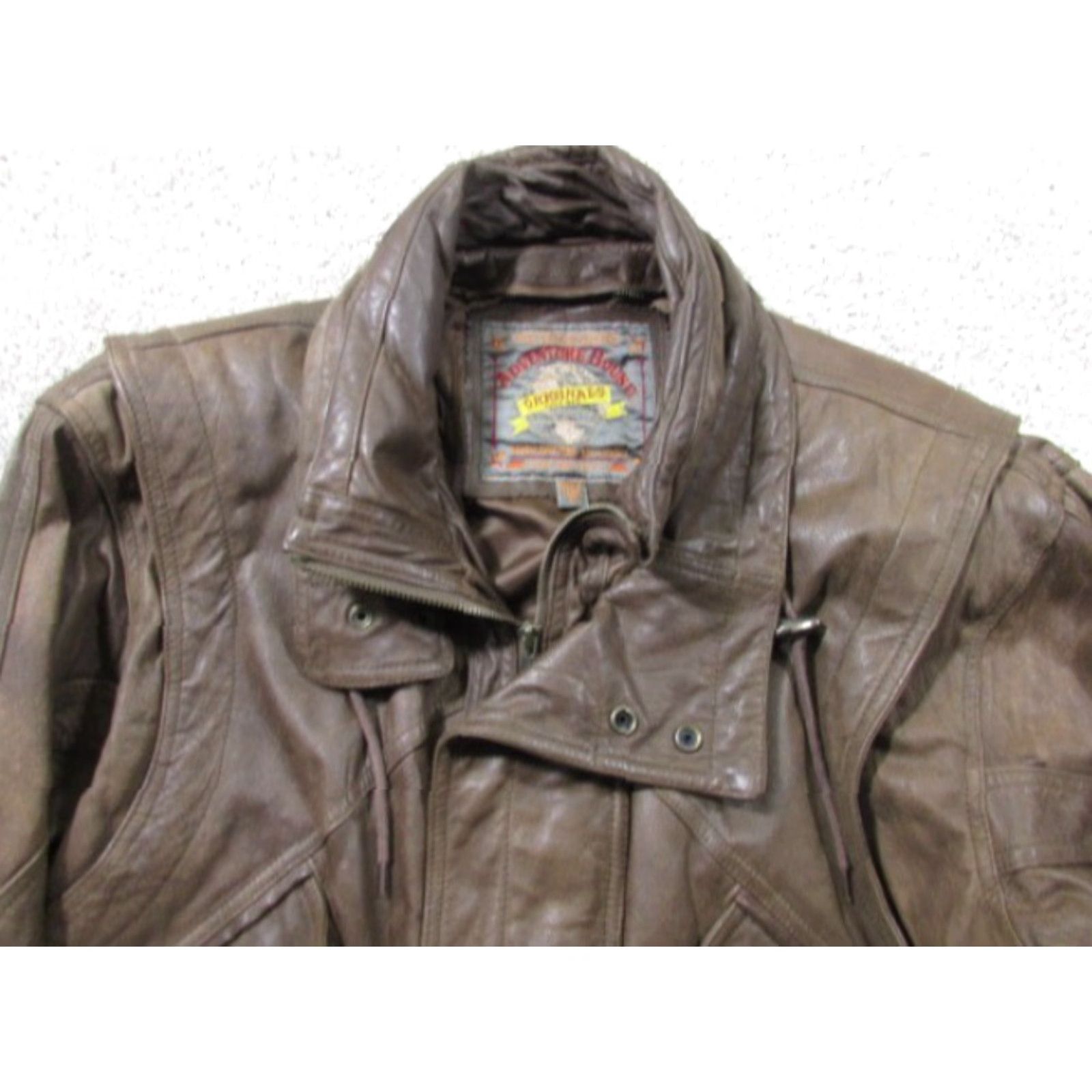 Vintage VINTAGE Adventure Bound Jacket Mens S Brown Leather Bomber 80s 90s Retro Short Coat Size US S / EU 44-46 / 1 - 3 Thumbnail