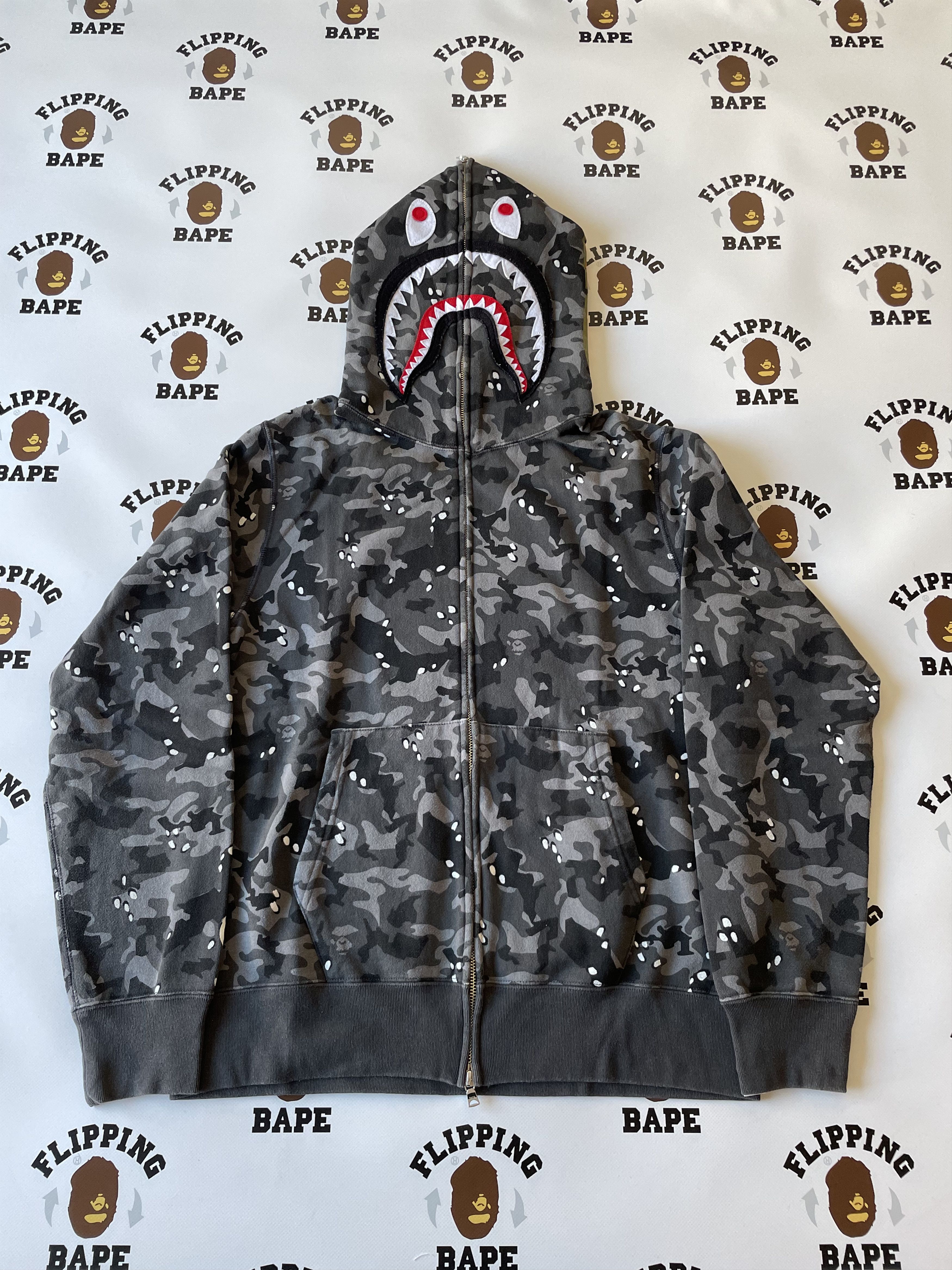 Bape BAPE TOKYO GINZA CAMO SHARK FULL ZIP HOODIE | Grailed