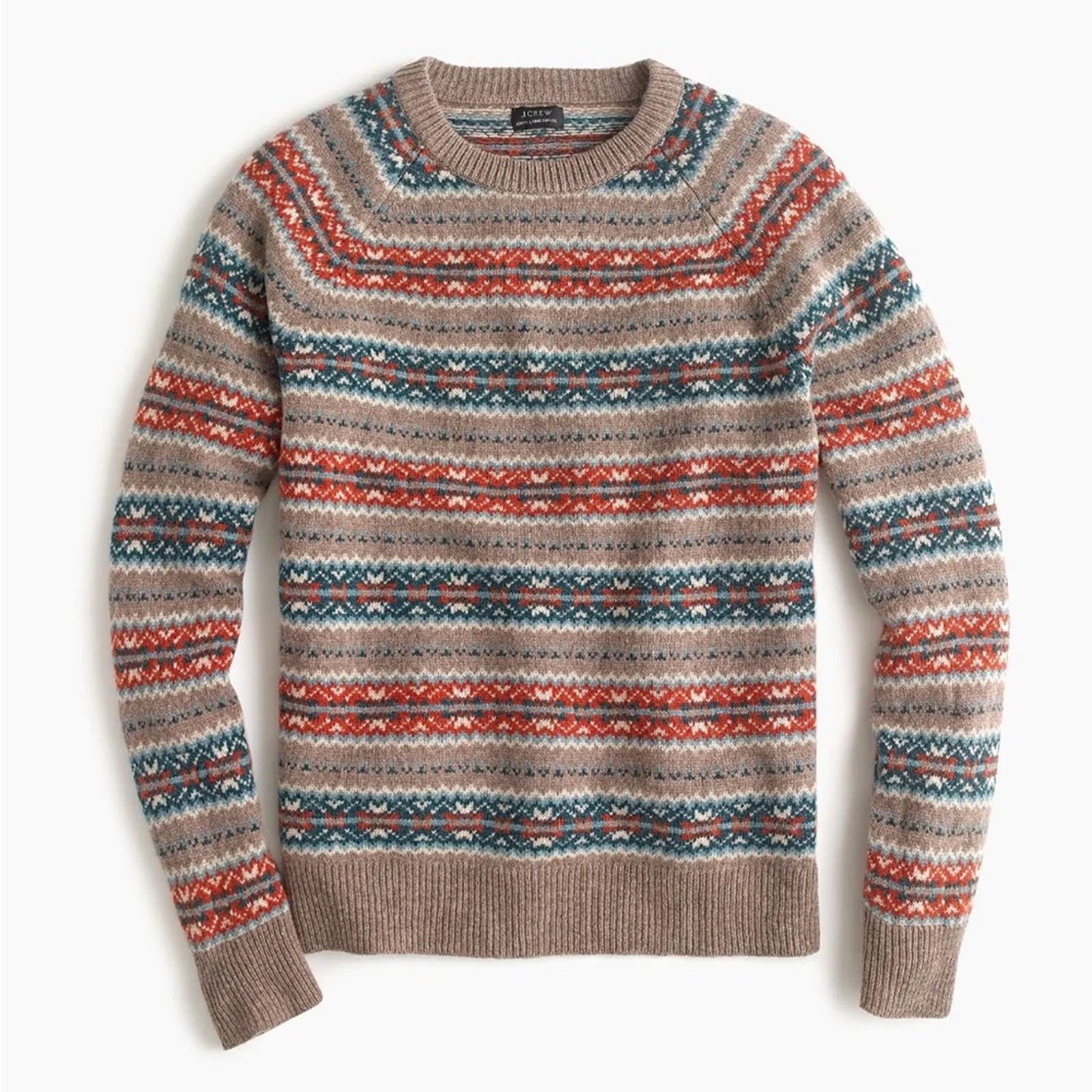 J.Crew J CREW Beige Tan Fair Isle Knit Stripe $228 Pullover Sweater Size S / US 4 / IT 40 - 12 Thumbnail