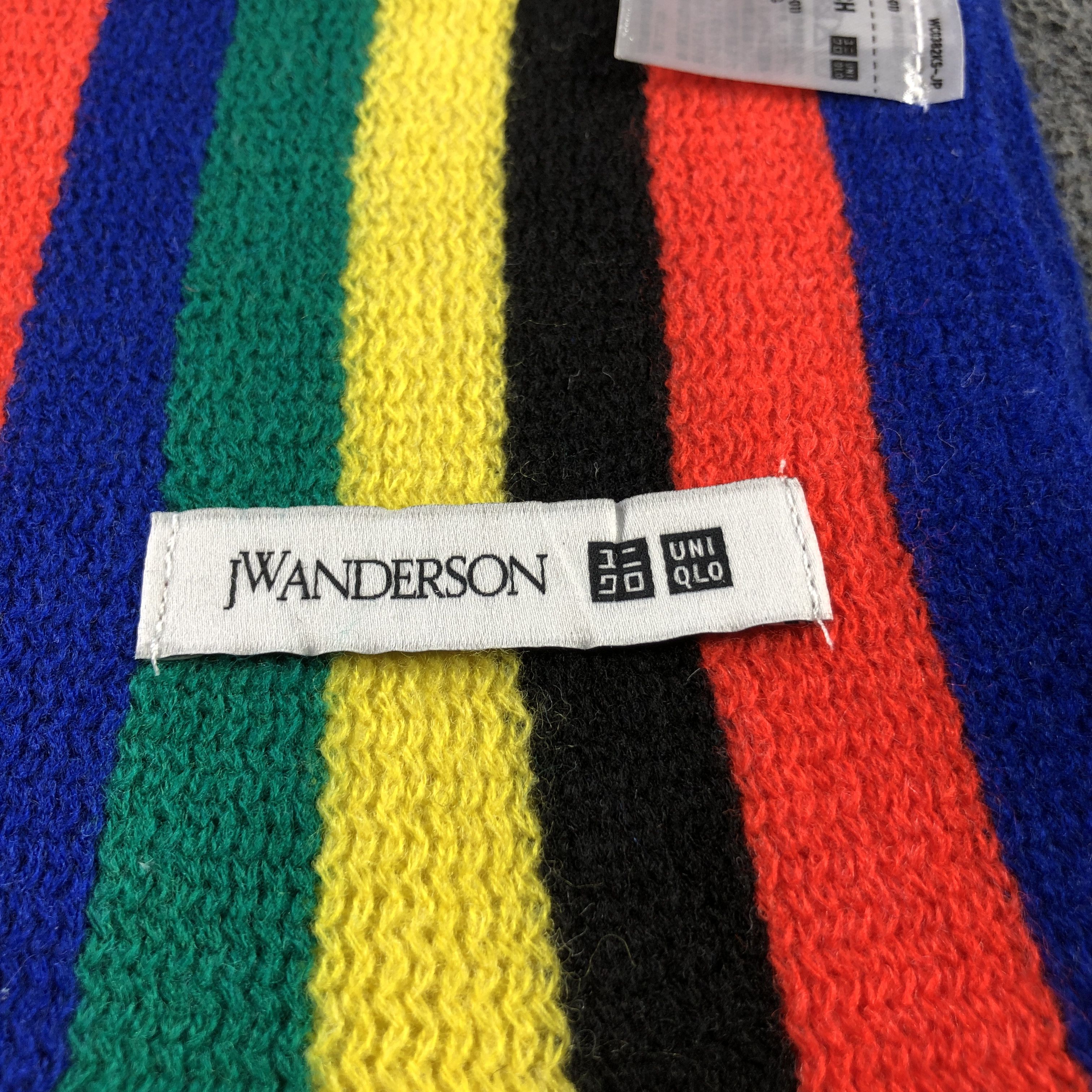 JW Anderson × Uniqlo J.W. Anderson Striped Wool Scarf Muffler Neckwear V2928 Size ONE SIZE - 5 Thumbnail