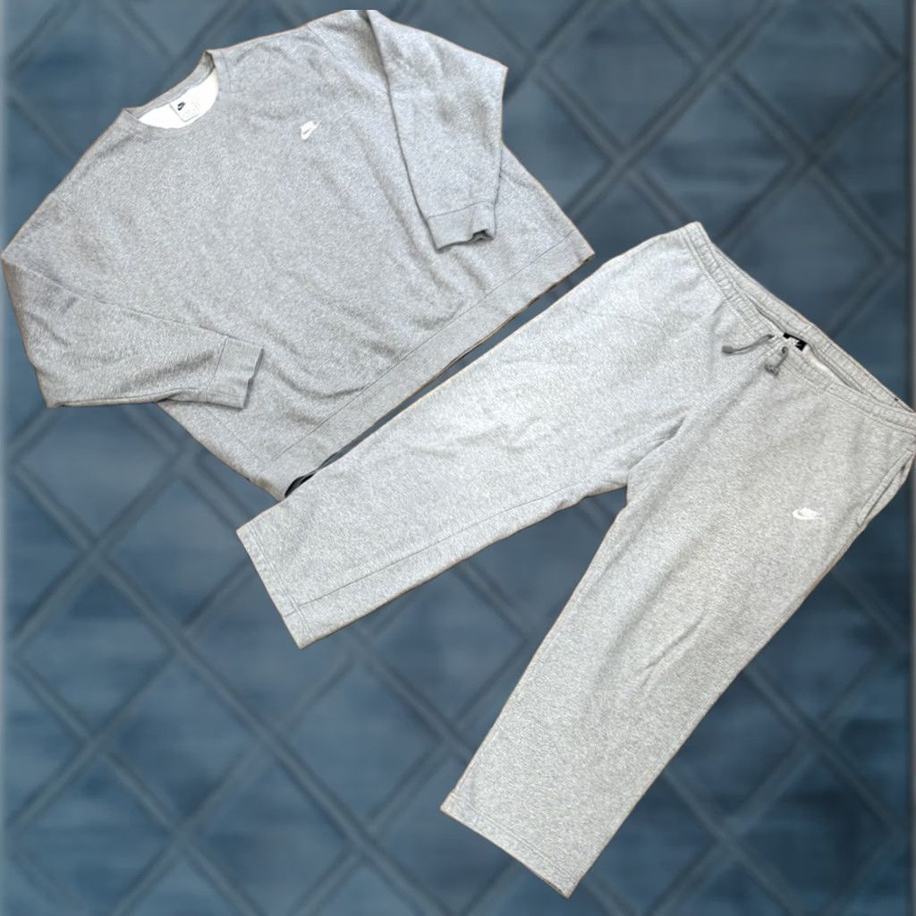 Nike Nike Sportswear Club Fleece Sweatshirt & Pants Set Tracksuit Gray 3XL/4XL Mens Sweatpants Hoodie Sweatshirt Sweatsuit Size US XXL / EU 58 / 5 - 1 Thumbnail