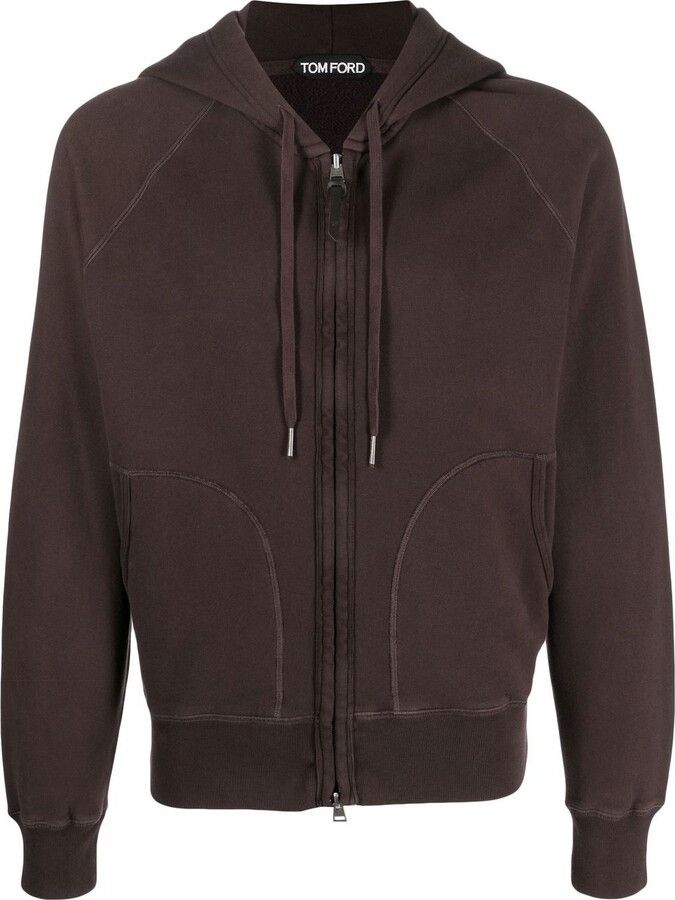o1loc1c0724 Zip-Up Hoodie in Dark Brown