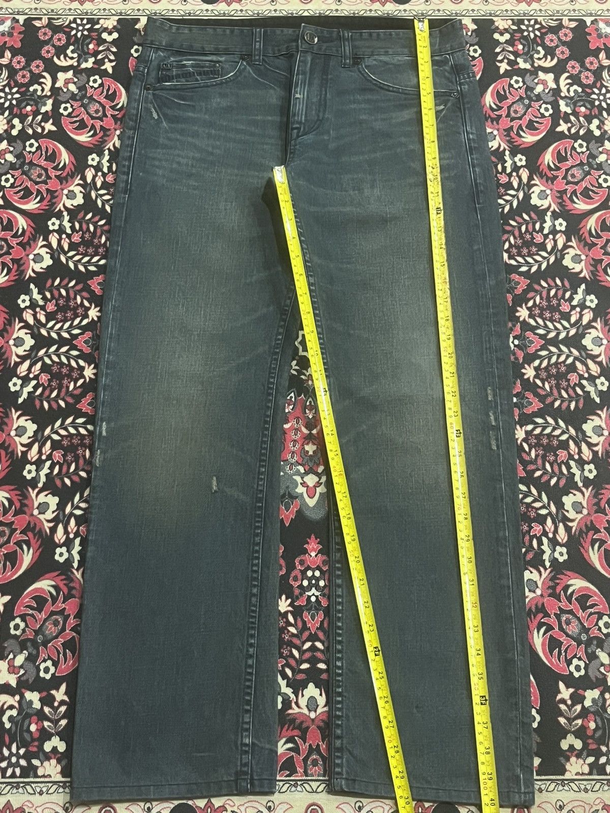 Armani Armani Exchange Dark Whisker Washed Straight Leg Jeans Size US 31 - 13 Thumbnail