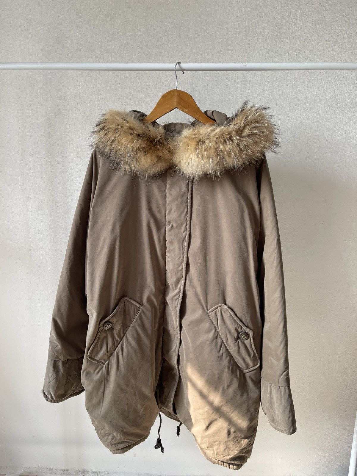 Designer Vintage Max Mara Fur Hoodie Jacket Size US XL / EU 56 / 4 - 2 Thumbnail