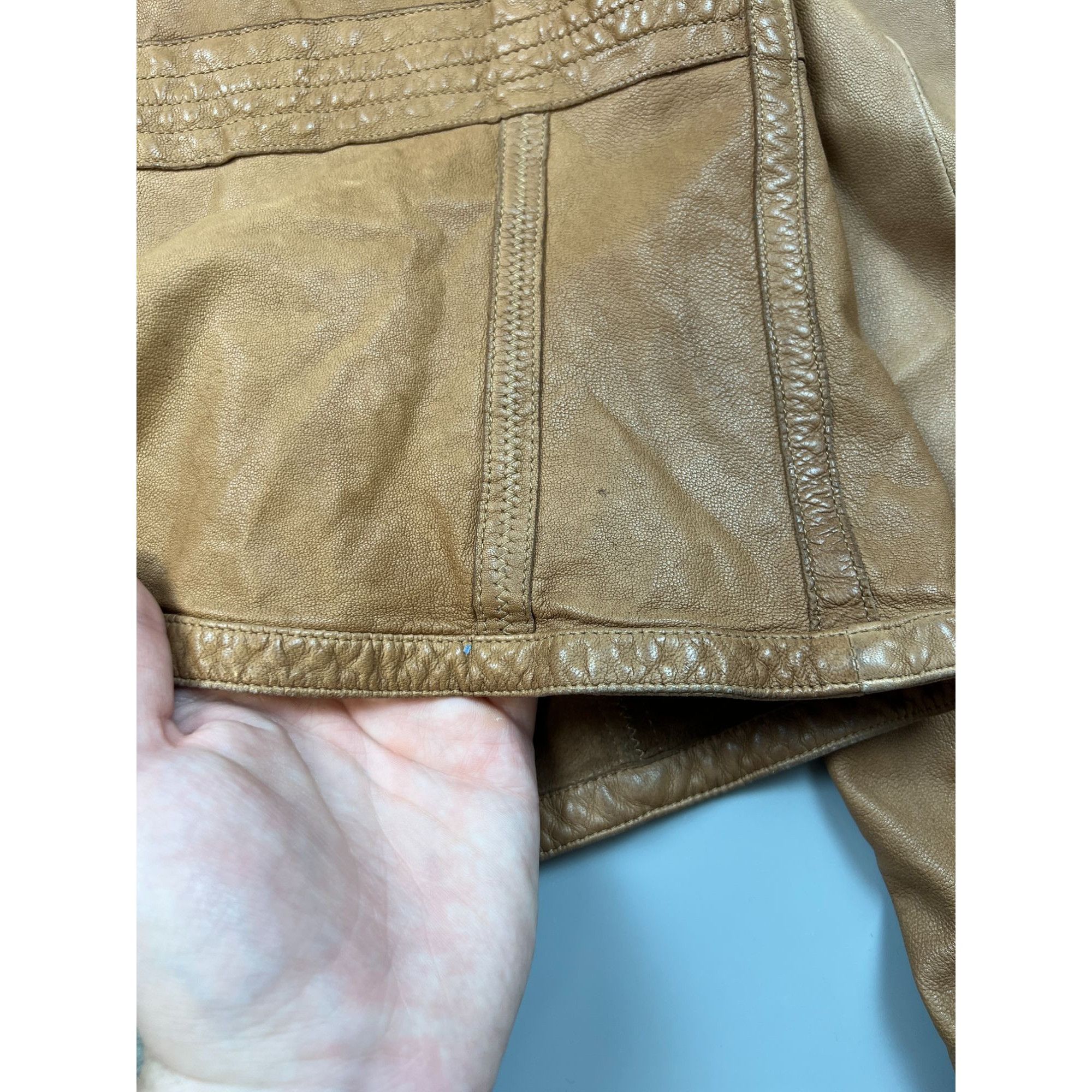Emporio Armani Emporio Armani Shortened Collarless Leather Jacket (Y0685) Size M / US 6-8 / IT 42-44 - 10 Thumbnail
