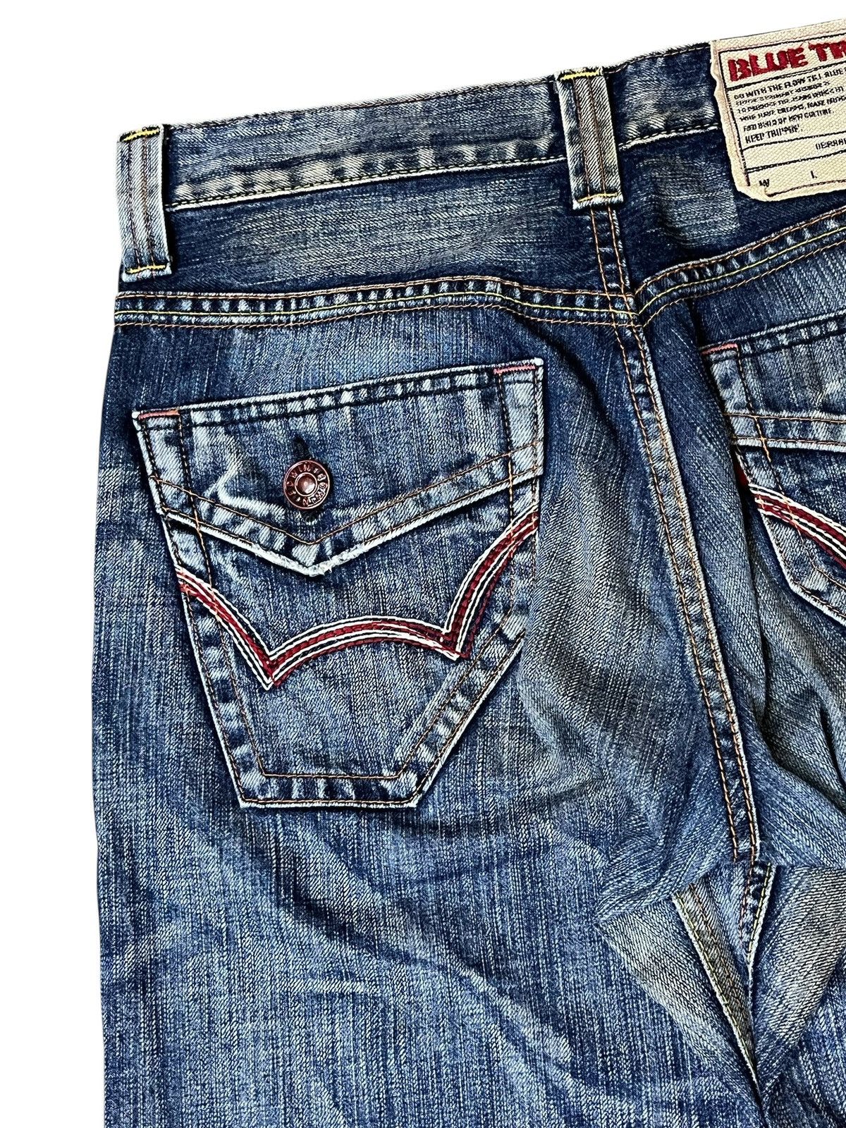 Edwin Vintage y2k EDWIN 503 BLUE TRIP straight cut whiskers jeans Size US 31 - 9 Thumbnail