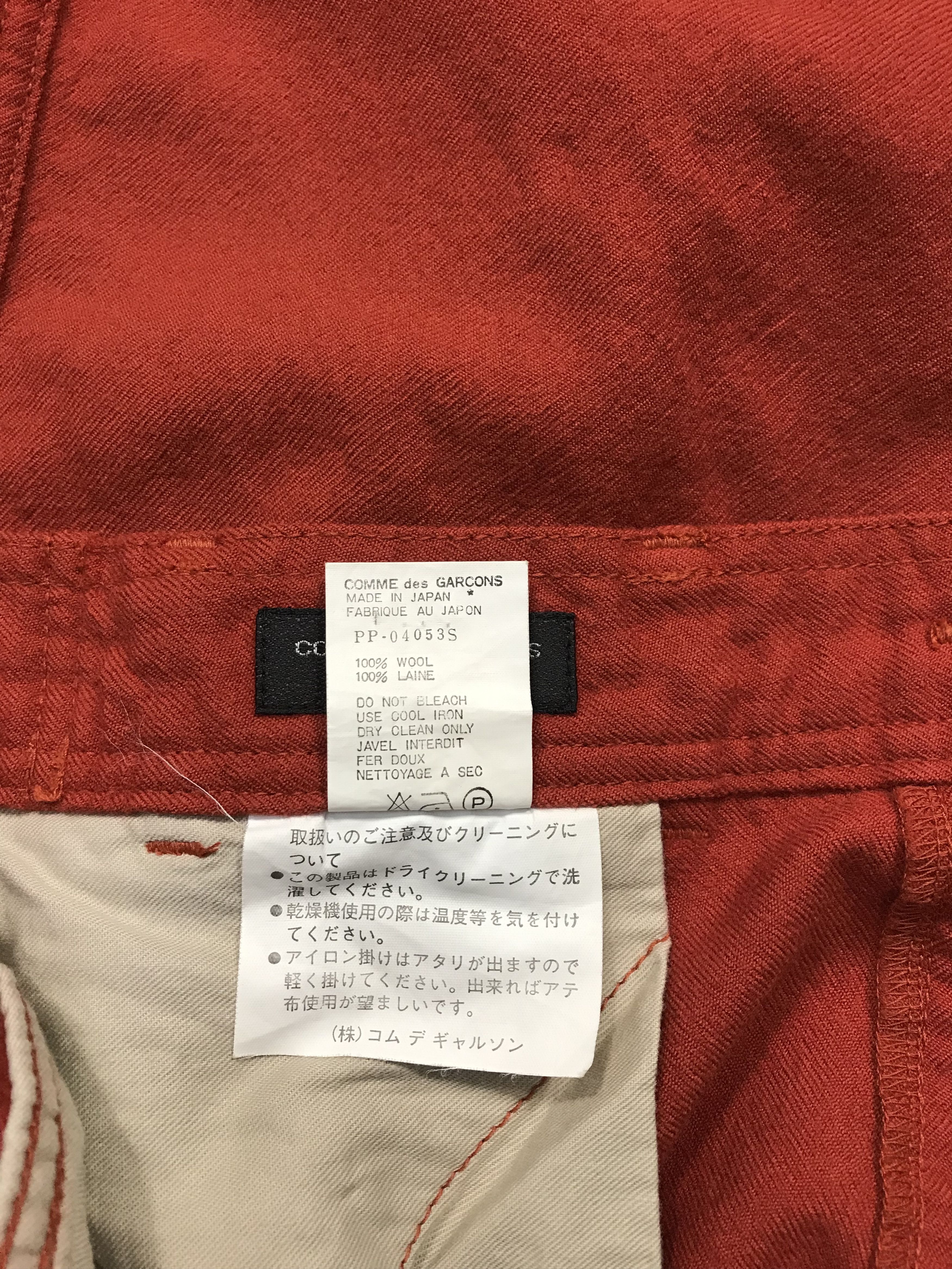 Comme des Garcons × Japanese Brand Comme Des Garcon Homme Plus Red Slack Pant Trouser Size US 30 / EU 46 - 8 Thumbnail