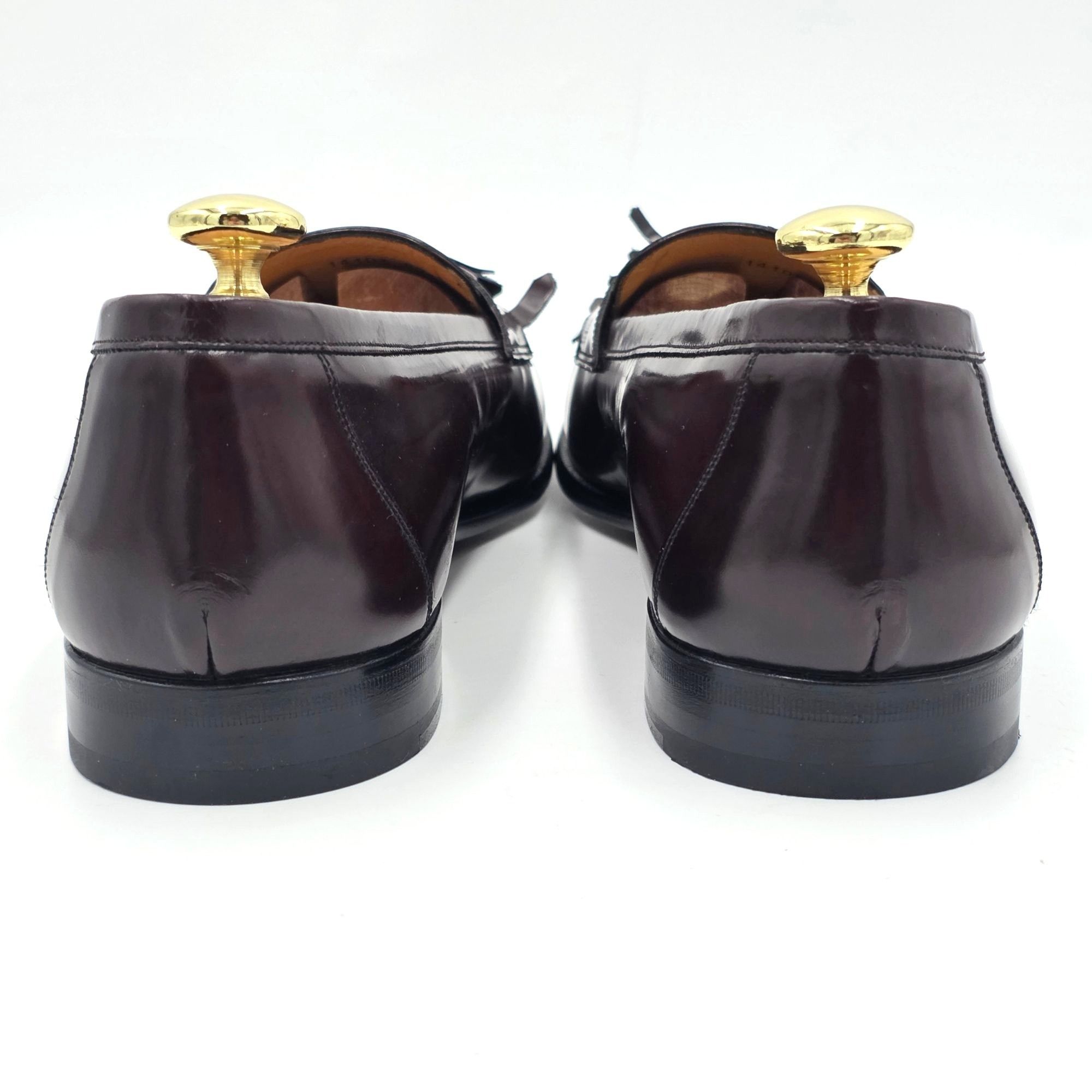 Mezlan Mezlan Spain Burgundy Gloss Leather Tassel Kiltie Loafers Size US 11.5 / EU 44-45 - 5 Thumbnail