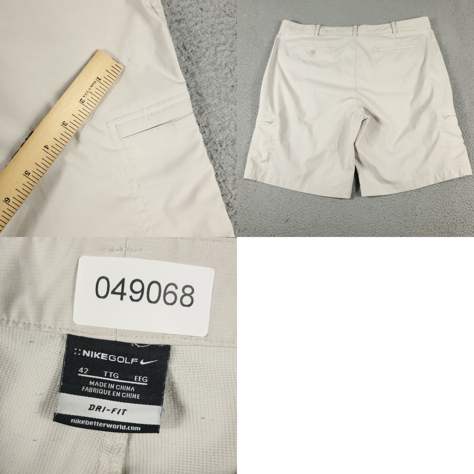 Nike Nike Shorts Mens Size 42 Beige Golf Dri Fit Casual Flat Front Chino logo pockets stretch zipper belt loops polyester front flat front chino shirt? Size US 42 / EU 58 - 8 Thumbnail