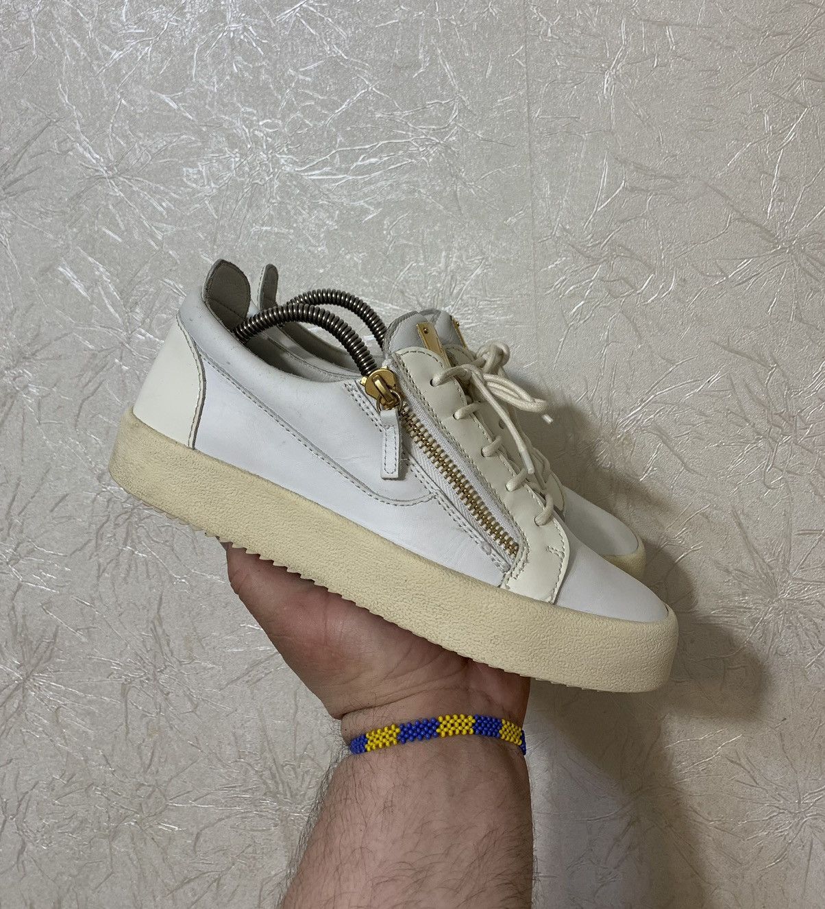Giuseppe Zanotti Giuseppe Zanotti White Double Zip Low Top Sneakers Size US 8 / EU 41 - 2 Thumbnail