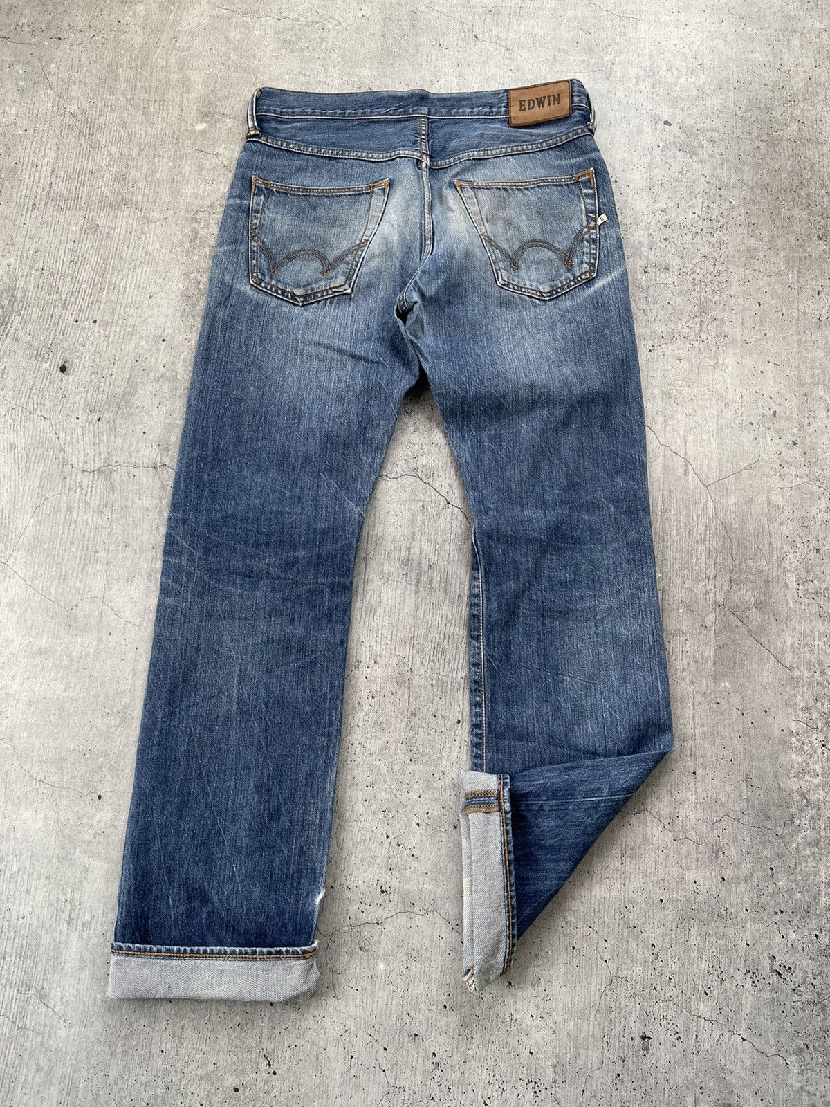 Edwin × Japanese Brand Flare Jeans Edwin Japan Distress Denim Boot Cut 31•34 Size US 31 - 4 Thumbnail