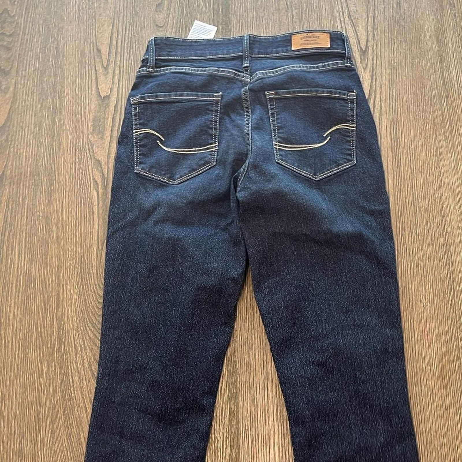 Vintage Levi’s Signature Modern Slim Dark Wash Faded Denim Jeans 27 Size 27" / US 4 / IT 40 - 12 Thumbnail