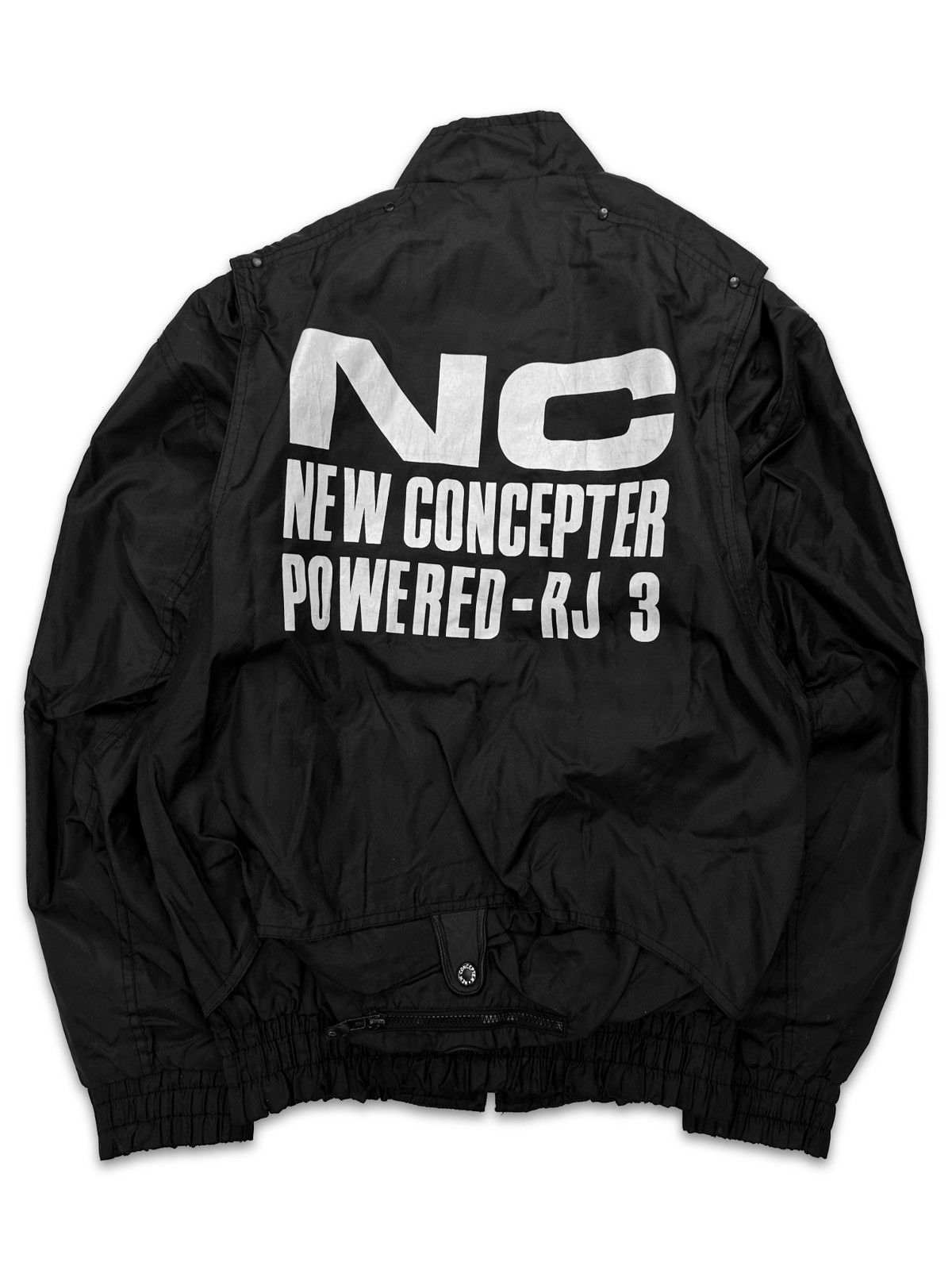 image of 00S Kadoya ‘New Conceptor’ Black Nylon Biker Jacket, Men's (Size Medium)