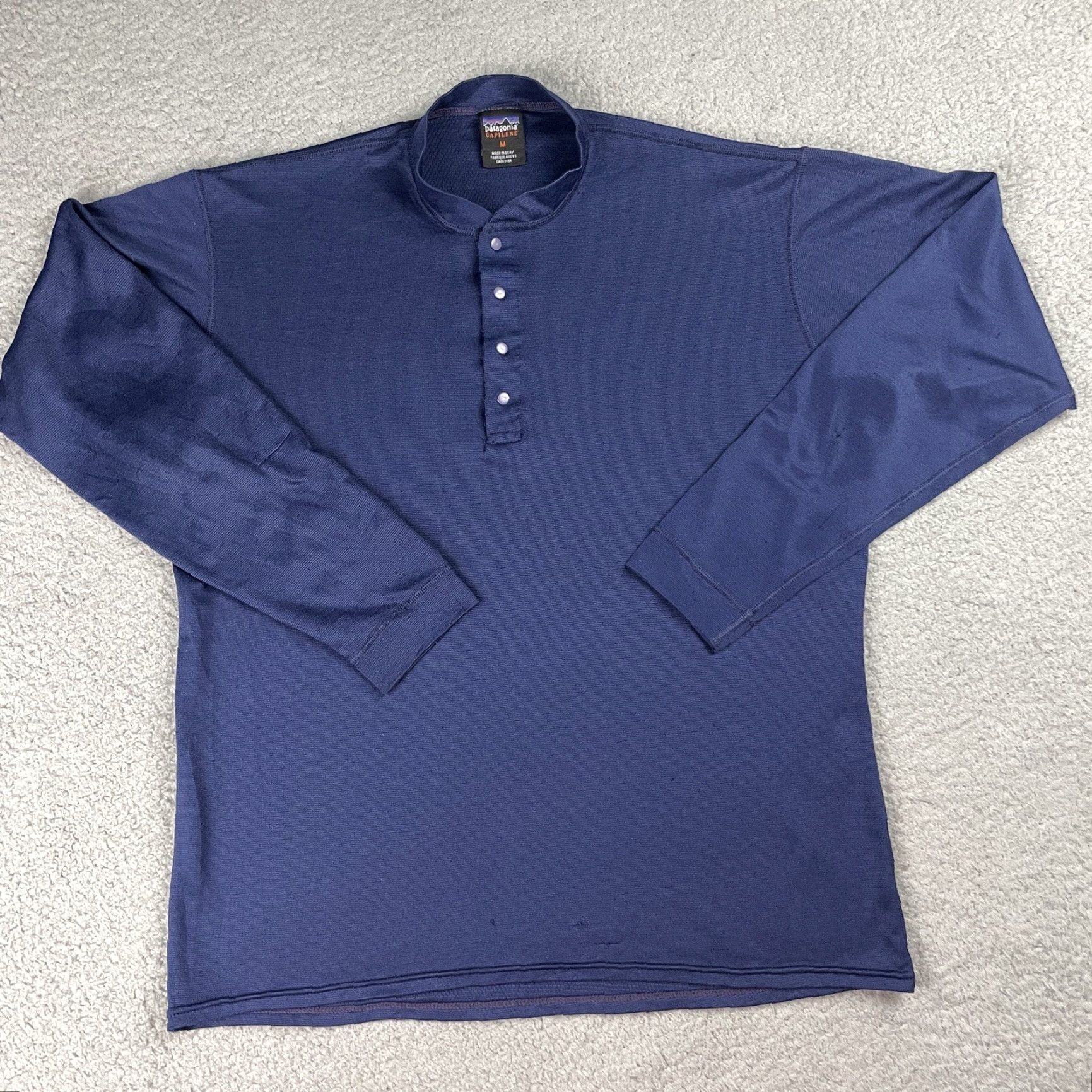 Patagonia Patagonia Capilene TShirt Mens Adult Medium Blue Long Sleeve Shirt Pullover Crew Neck Breathable Quick Dry 100% Polyester Capilene Base Layer Size US M / EU 48-50 / 2 - 7 Thumbnail