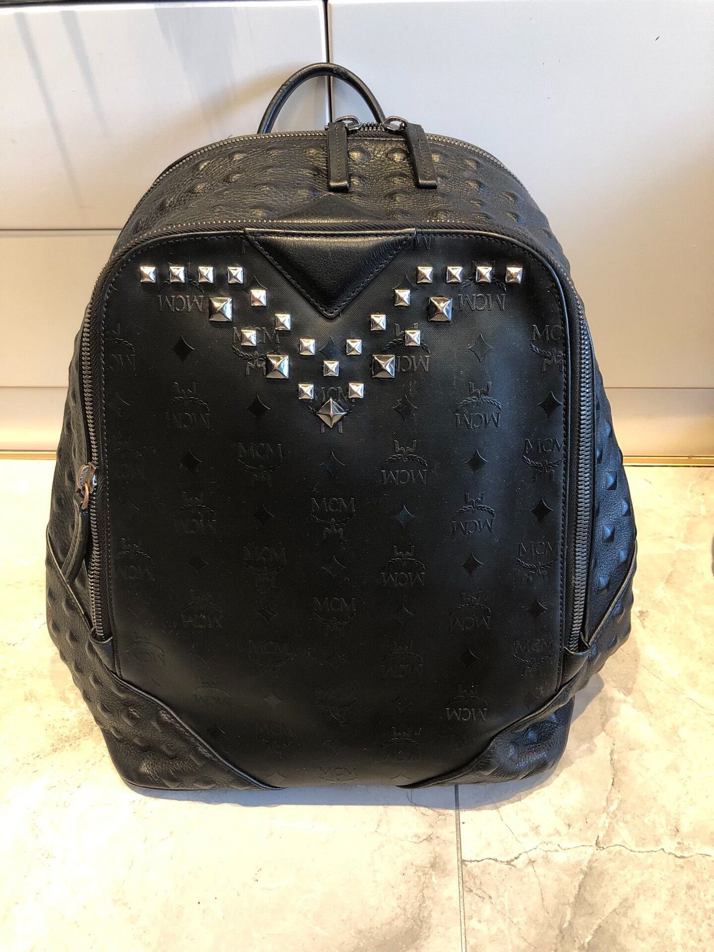 MCM MCM Large Black Studded Backpack Size ONE SIZE - 1 Thumbnail