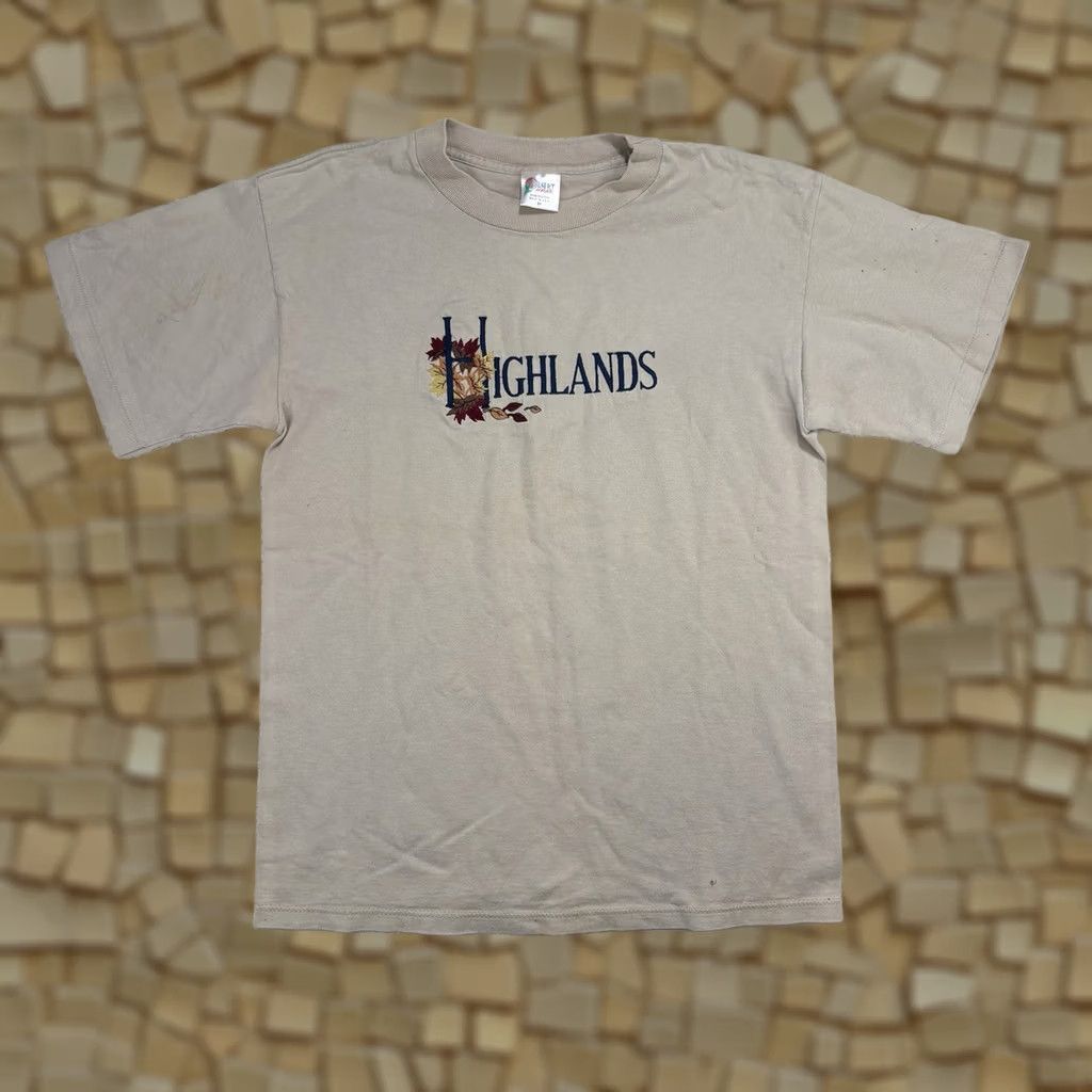 Vintage VINTAGE Desert Heat Shirt Mens M Beige Cotton Short Sleeve Embroidered Leaves USA Graphic Tee Size US M / EU 48-50 / 2 - 1 Thumbnail