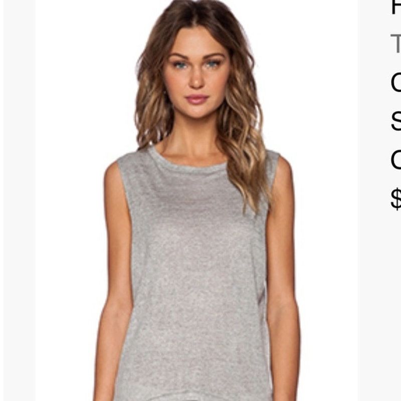 Other NWT The Fifth Sun Gray Light Knit Nine Days Tank Top Large Size L / US 10 / IT 46 - 1 Thumbnail