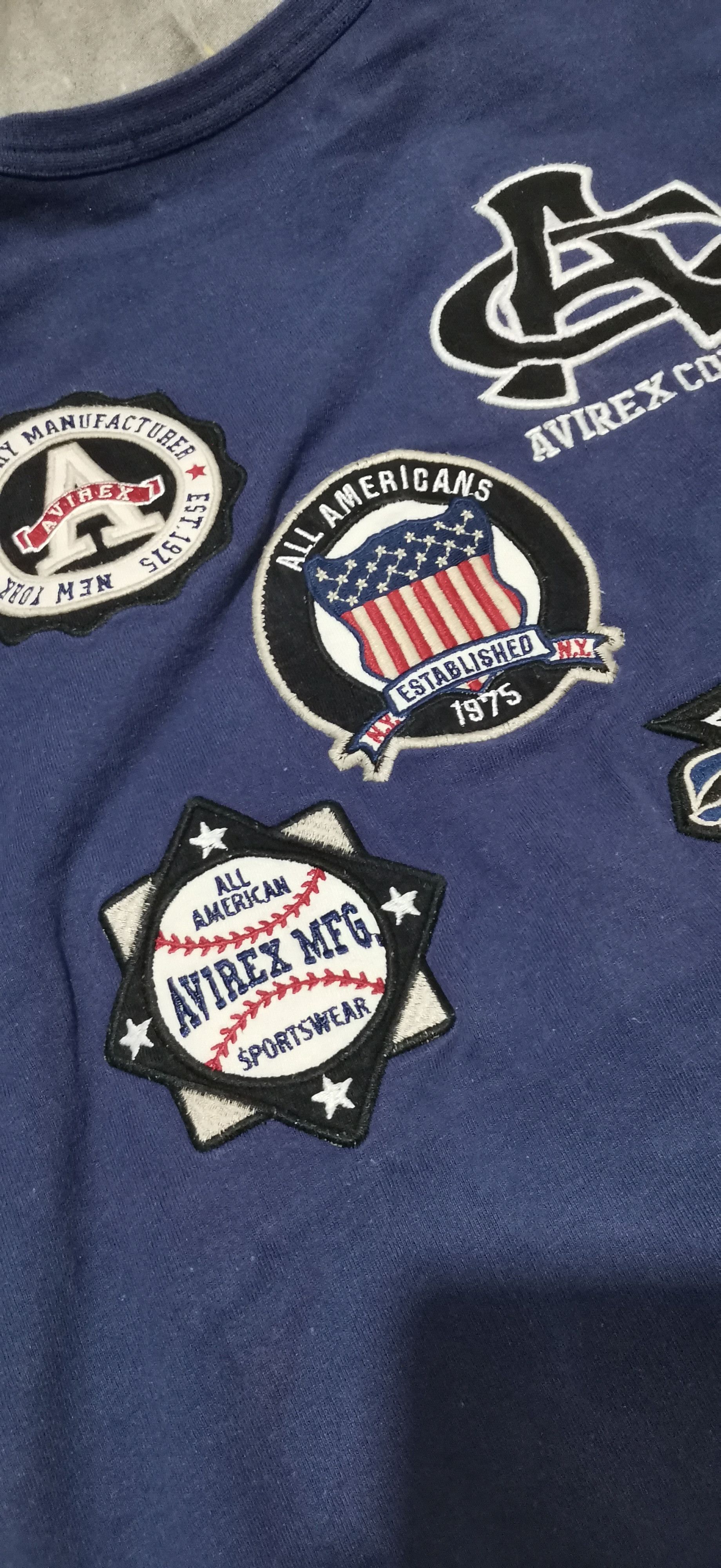 Avirex Vintage Avirex Patchwork Tee – Navy – Size M – Japan Size US M / EU 48-50 / 2 - 8 Thumbnail