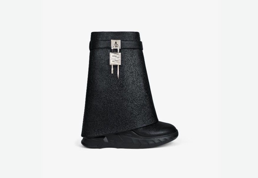 Givenchy o1w1db10325 Shark Lock Biker Boots in Silver/Grey Size US 6 / IT 36 - 4 Thumbnail