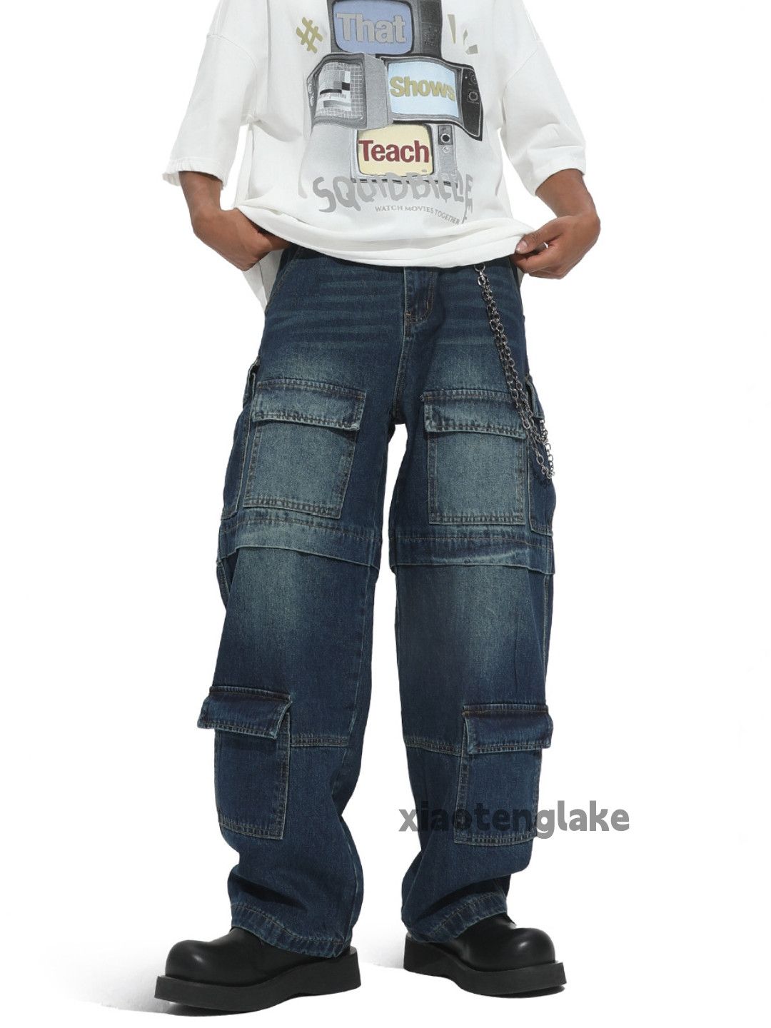 Jean Utility loose baggy skate hiphop cargo hiphop jeans Size US 30 / EU 46 - 1 Thumbnail