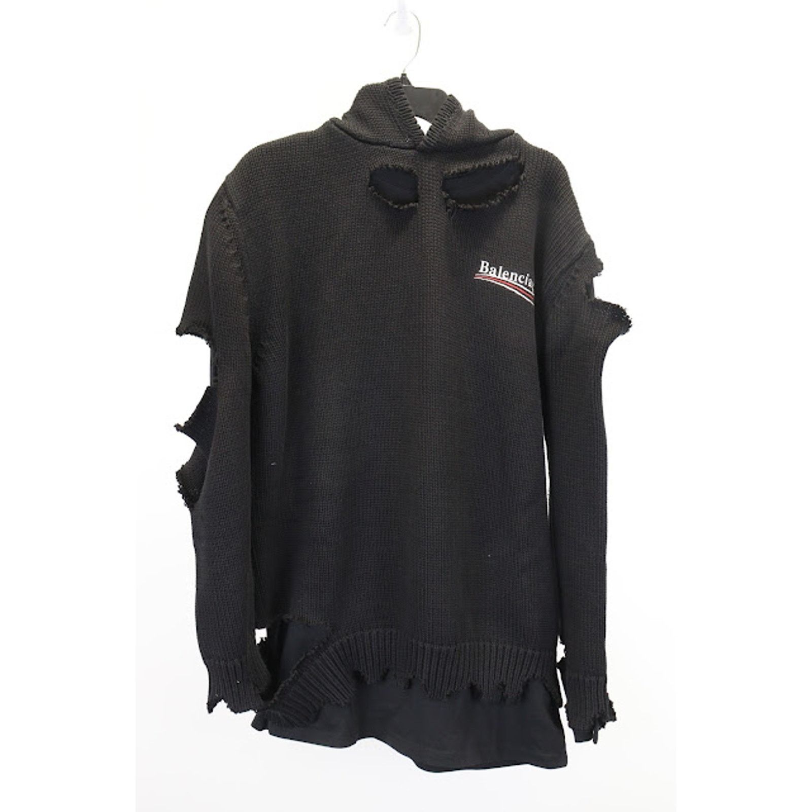 Balenciaga o1rshd1 Distressed Political Campaign Logo Cotton Hoodie Size US S / EU 44-46 / 1 - 1 Thumbnail