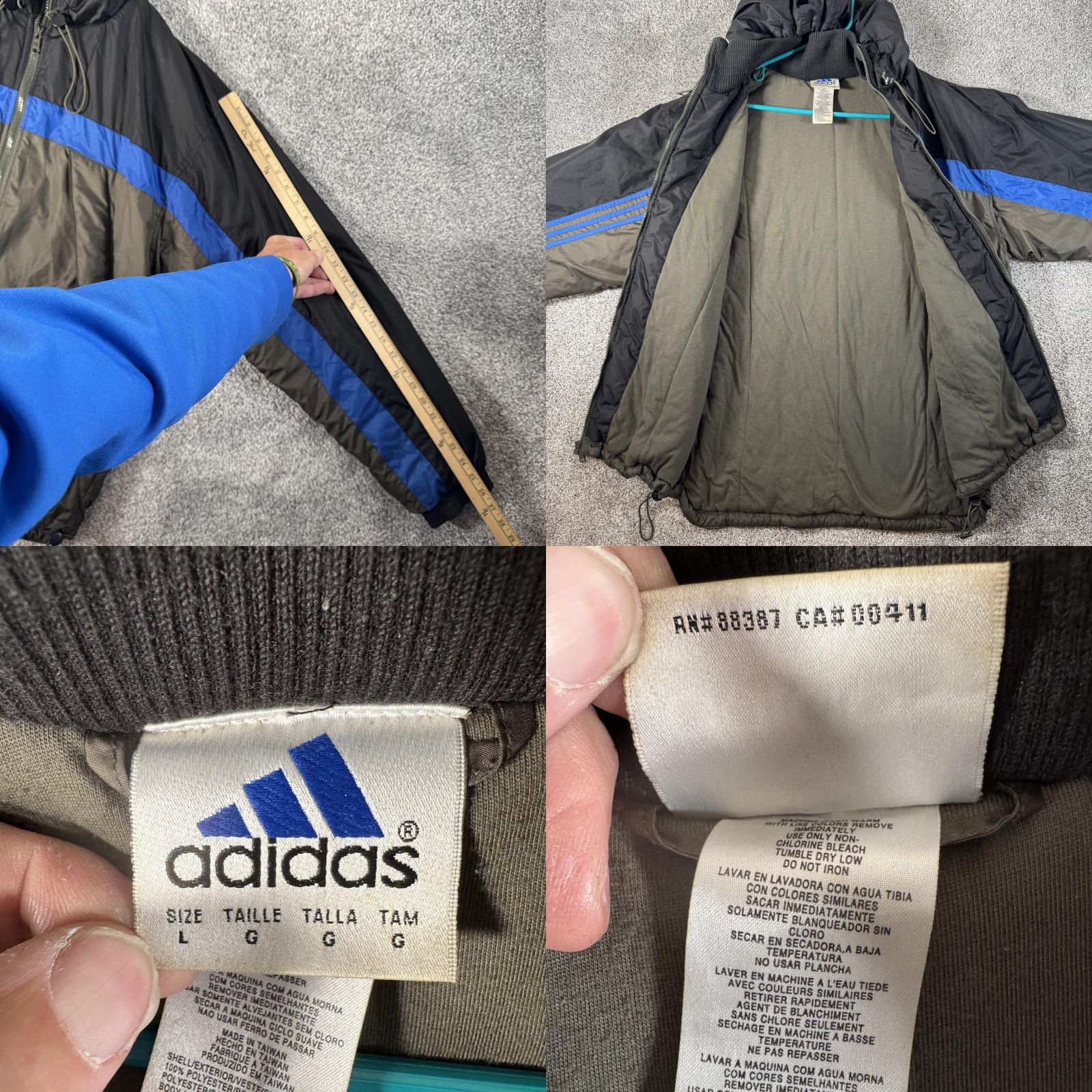 Adidas VINTAGE Adidas Insulated Midweight Windbreaker Jacket L Mens Green Zip Hooded Pockets 00s Size US L / EU 52-54 / 3 - 8 Thumbnail